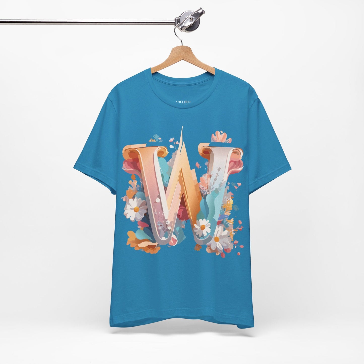 Letter W Shirt Unisex Graphic Tee By Adelpha Vintage Inspired Art Short Sleeve Collection