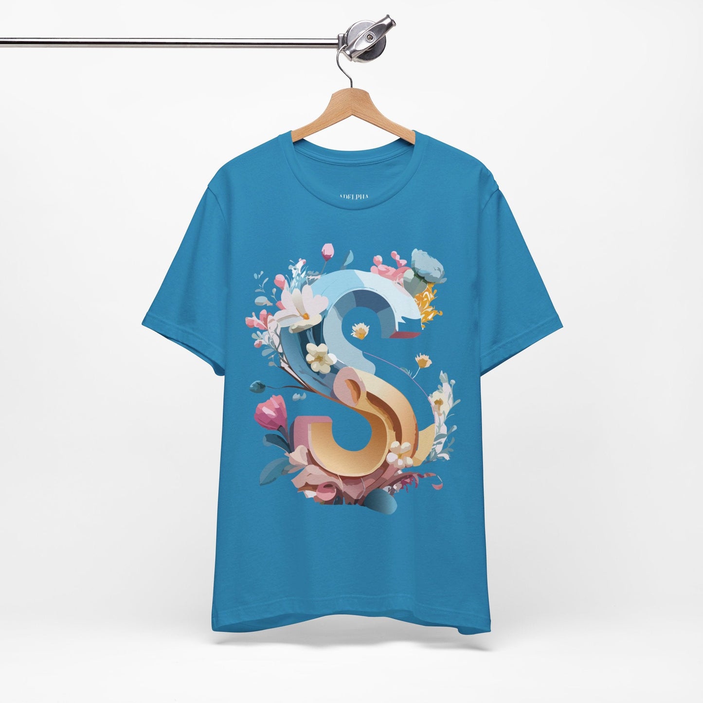 Letter S Shirt Graphic Tee Unisex Jersey Short Sleeve Premium Vintage Inspired Artwork Adelpha