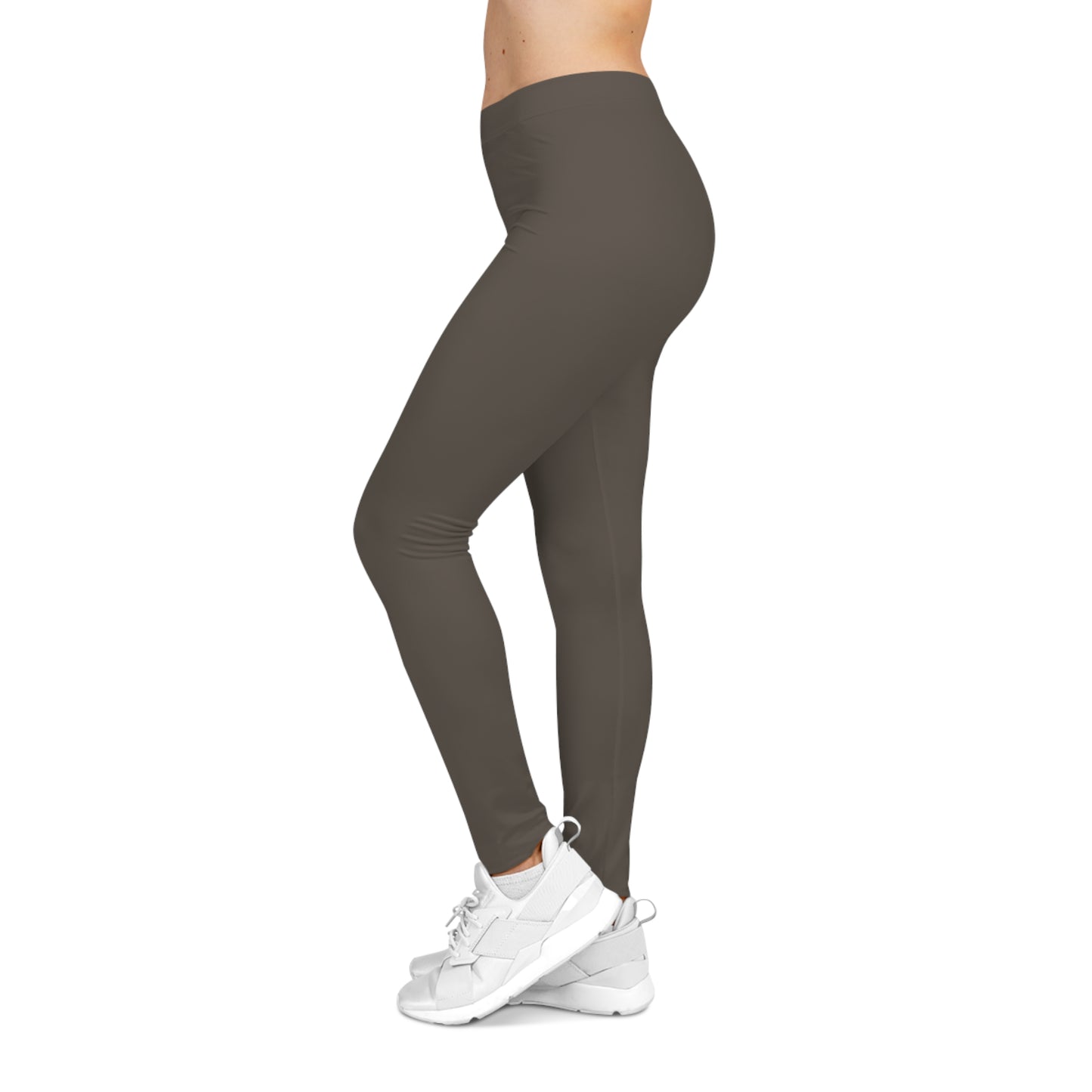 Stone Brown Color Women's Poly-Span Casual Leggings XS-2XL