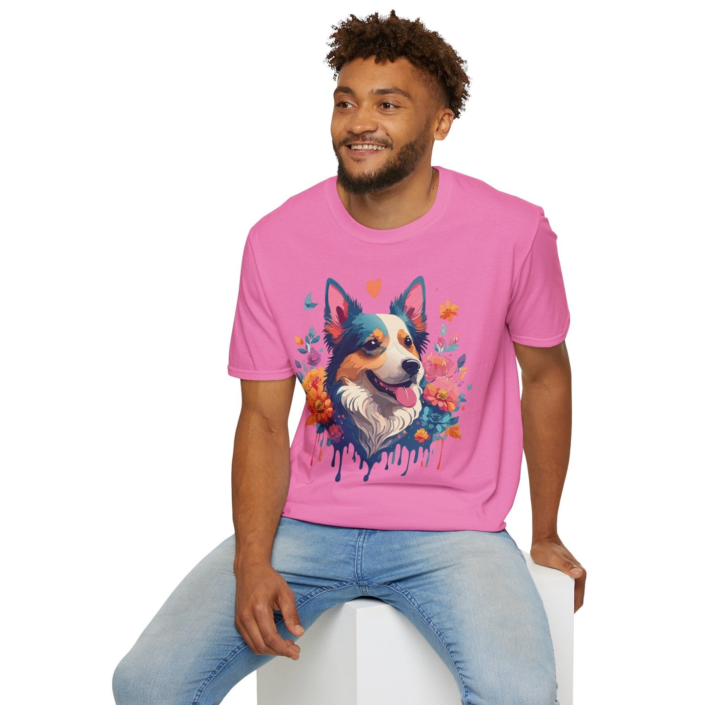 Animal Print Dog Shirt Unisex Softstyle Cotton Tee For Pet Lovers