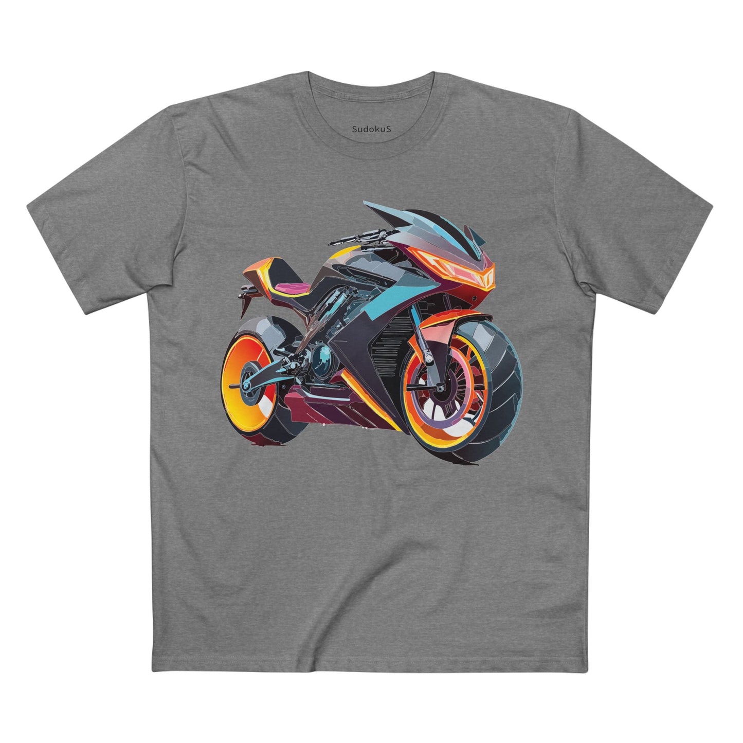 Moto Bike Graphic Unisex 100 Cotton Staple Tee 17
