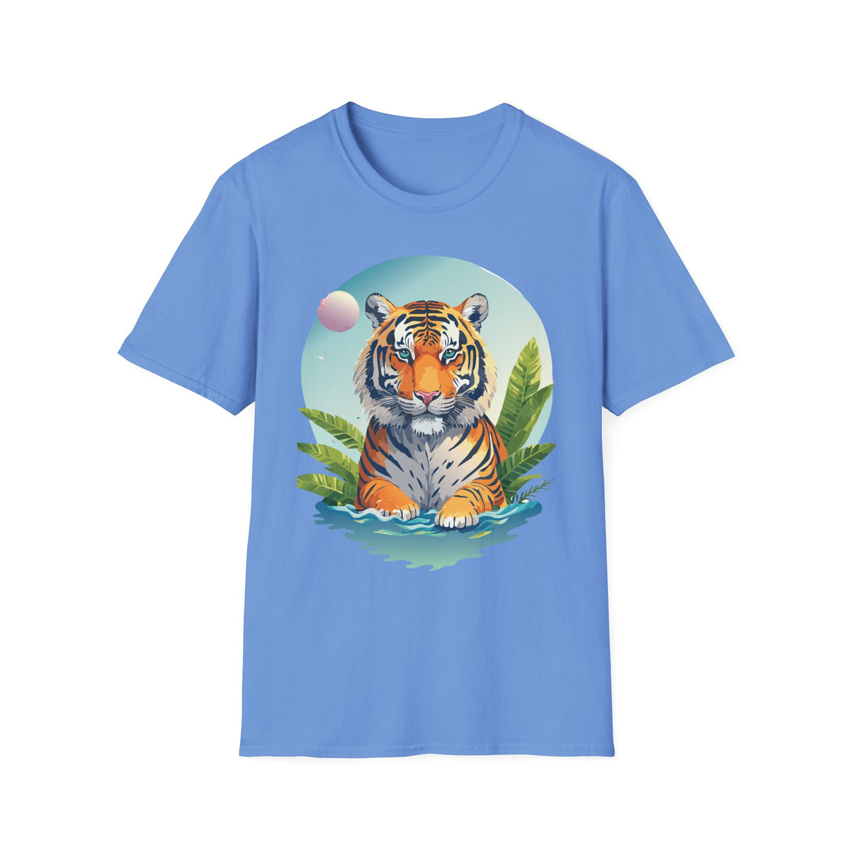 Retro Tiger Illustration T-Shirt | Vintage Sunset Jungle Art