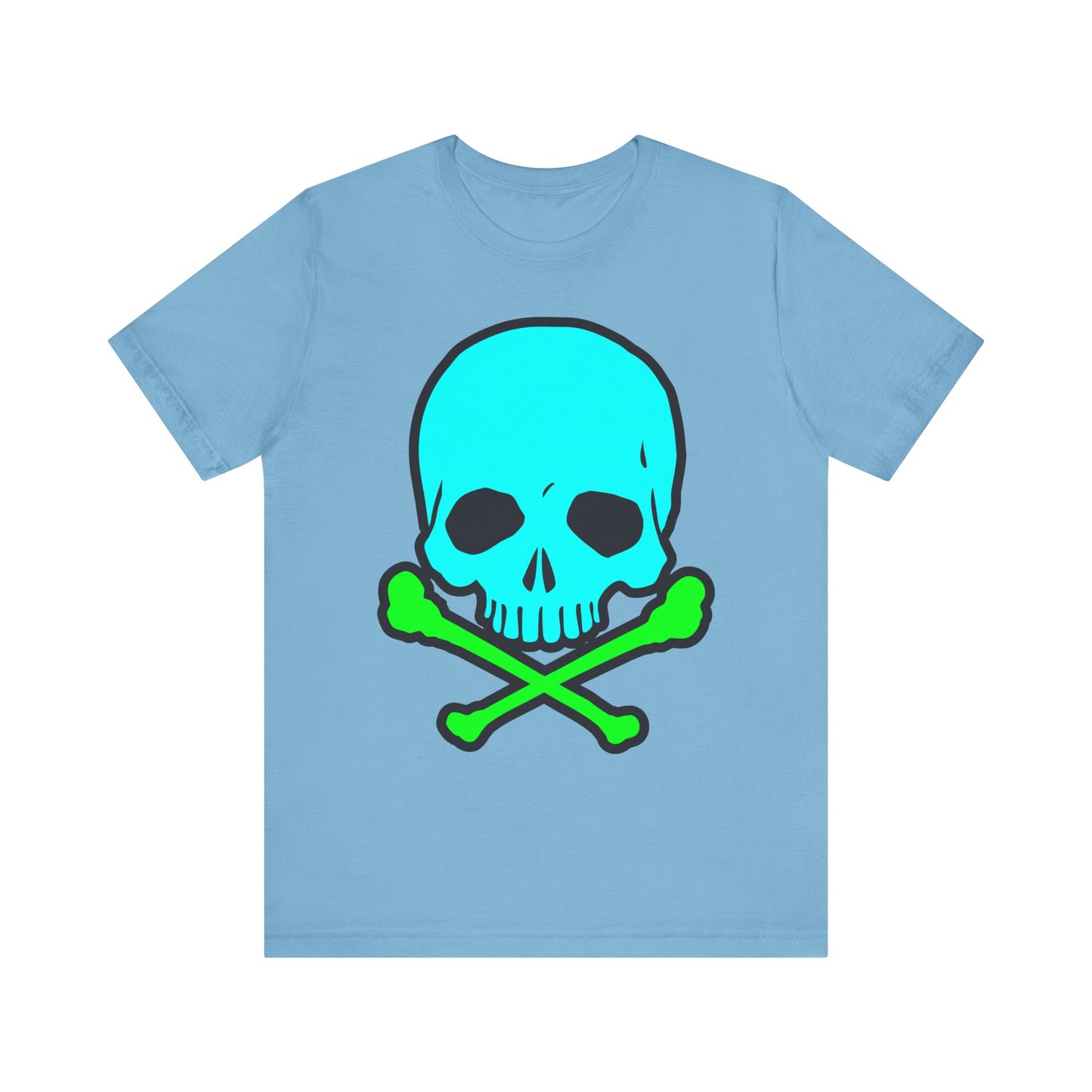 Blue Skull Graphic Design Tee, Skull Shirt, Vintage Tees, Art Design T-Shirt, Vintage Graphic Tee, Art Shirts with Skulls