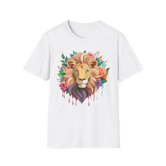 Lion Shirt Unisex Softstyle Tee 100 Percent Ring Spun Cotton Animal Print