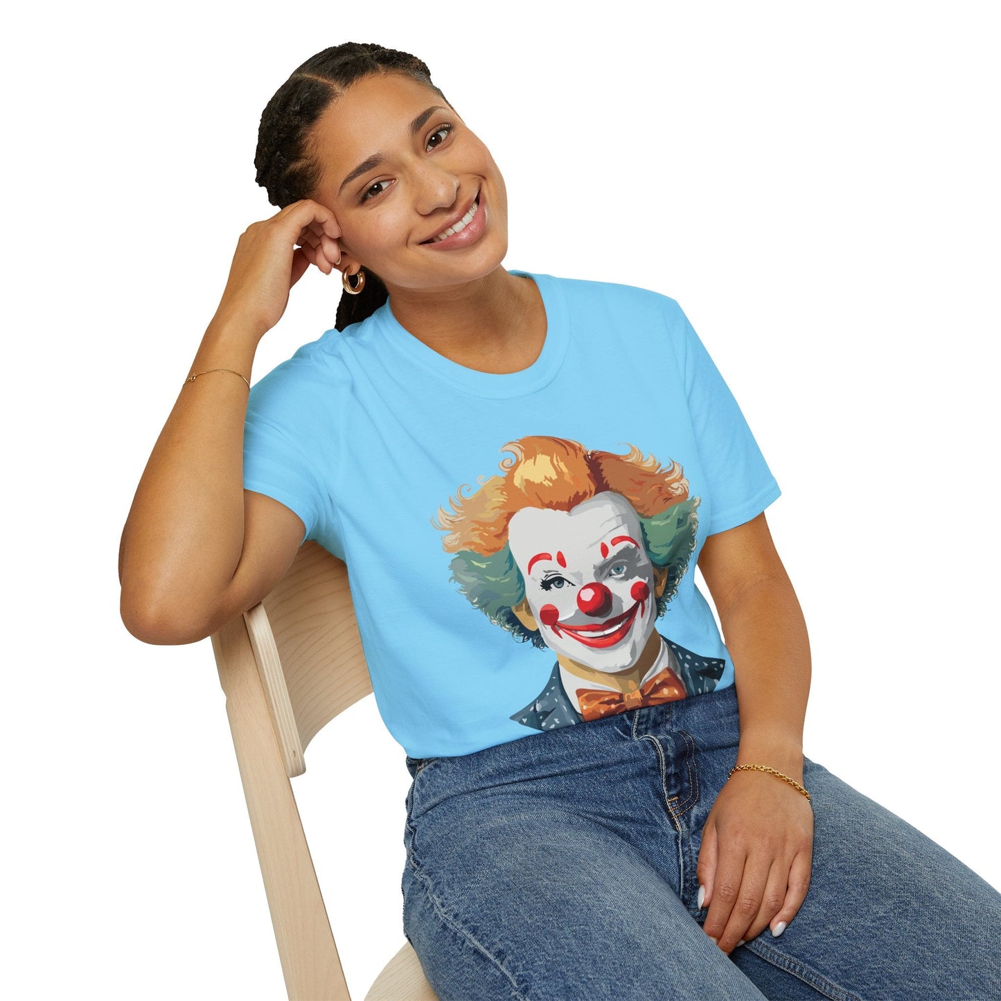 Unisex Short Sleeve Softstyle Clown T Shirt With Funny Man Circus Theme Tee Gildan 64000