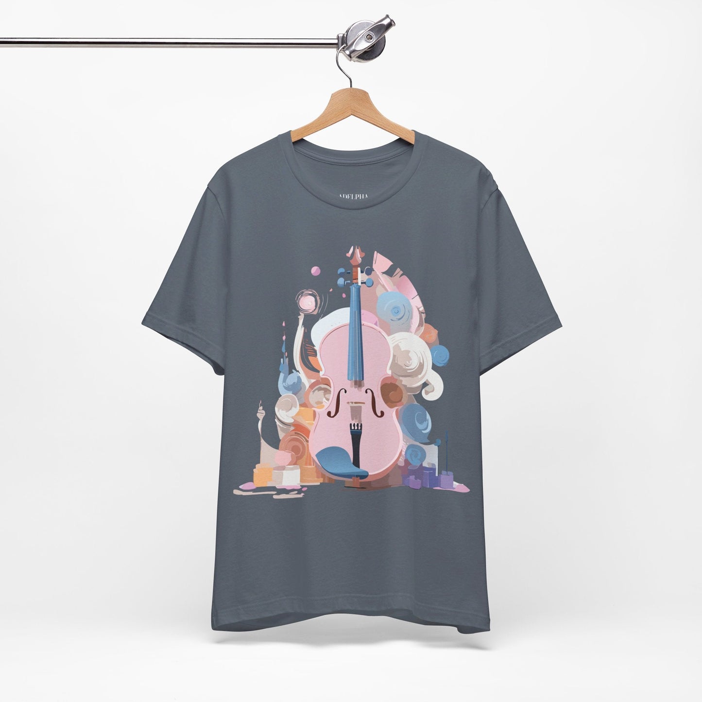 Music T Shirt Unisex Graphic Tee Vintage Inspired Artwork By Adelpha Short Sleeve