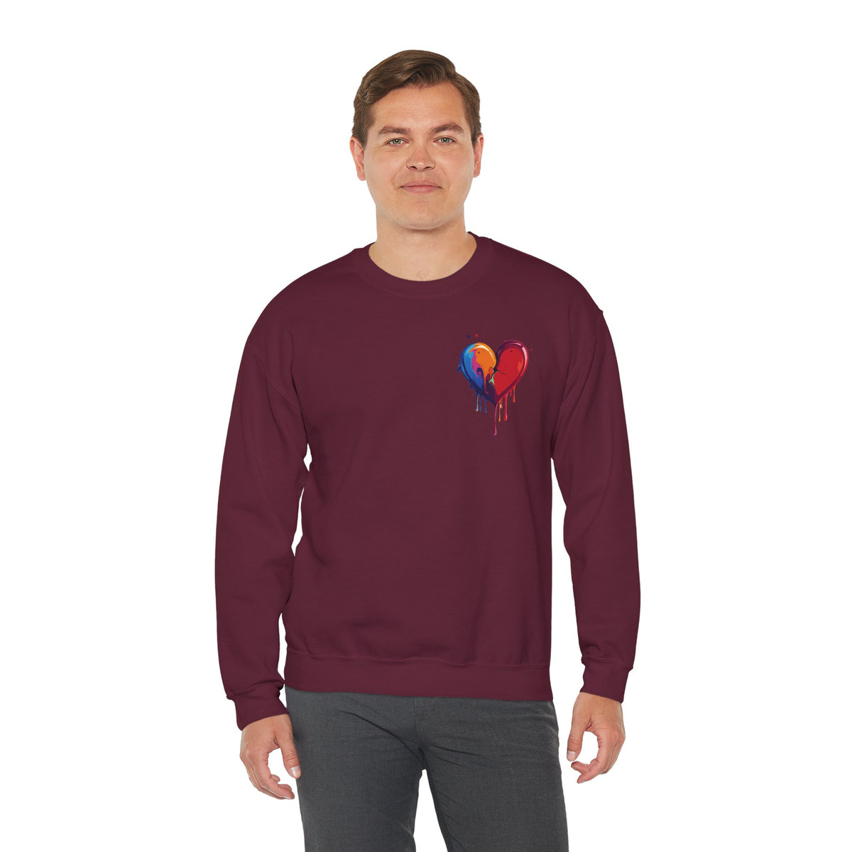 Small Bleeding Heart Sweatshirt, Small Heart Sweatshirt, Valentine's Day Sweatshirt, Heart Sweatshirt 117