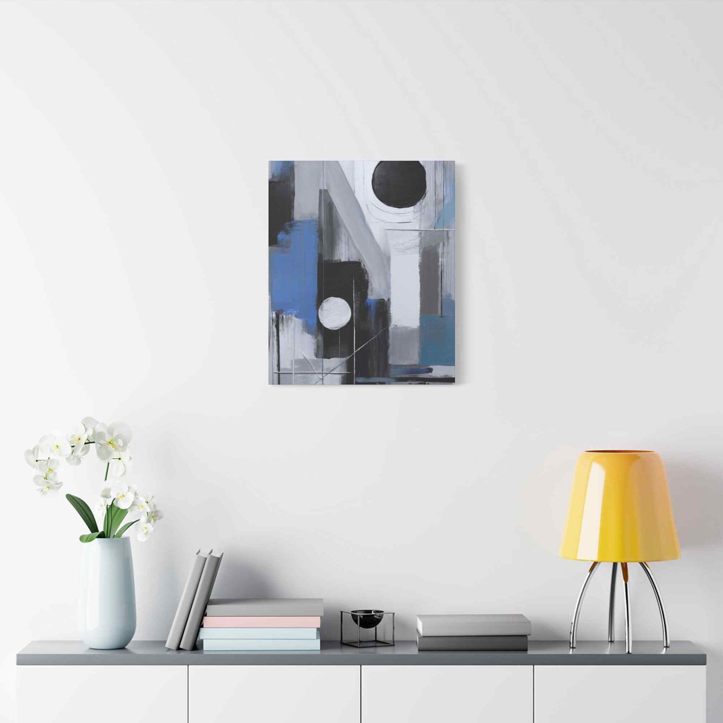 Blue Abstract Painting Print Canvas 20x24,20x30,24x30, 24x32,24x36,30x40, 32x48,36x48,40x60 Pine-Wood Inner Frame ABS-27