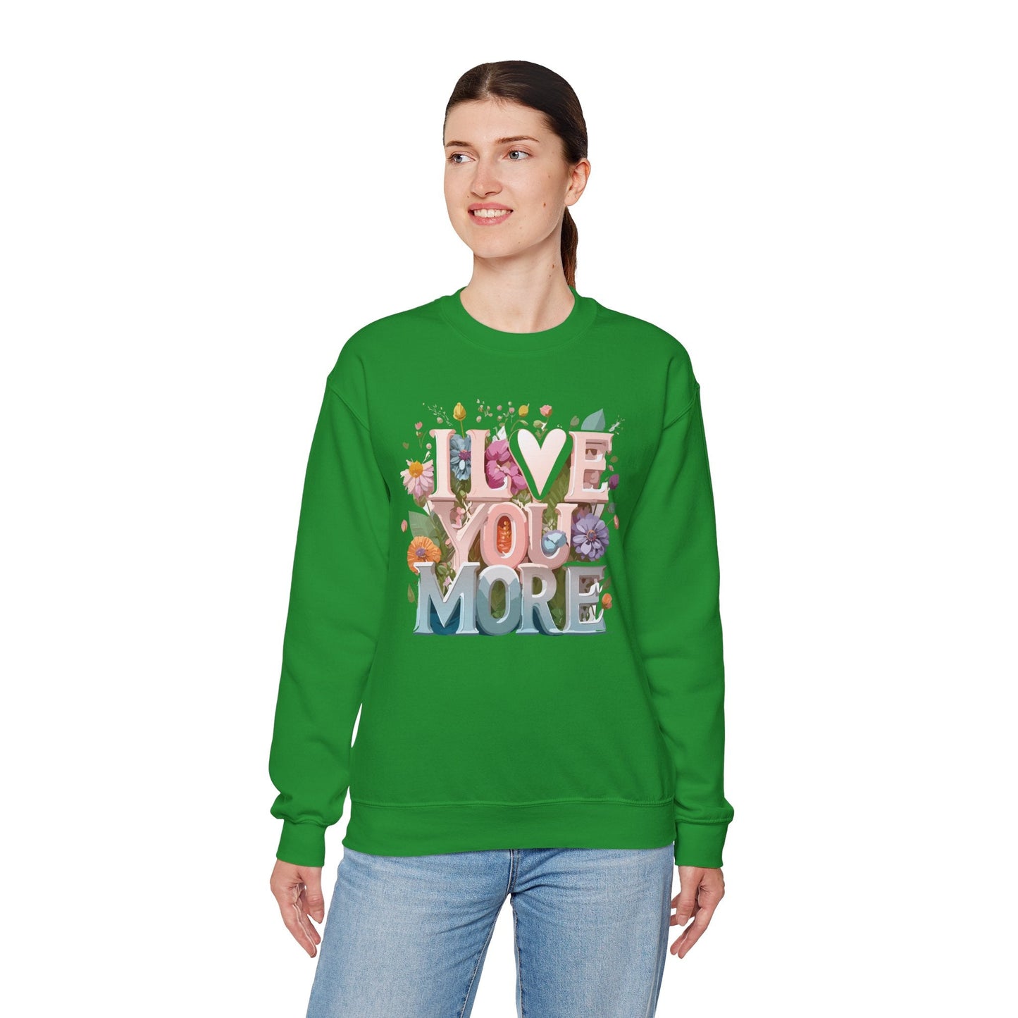 Floral Love Sweatshirt Unisex Crewneck Valentine Day Floral Print Cozy Winter Wear
