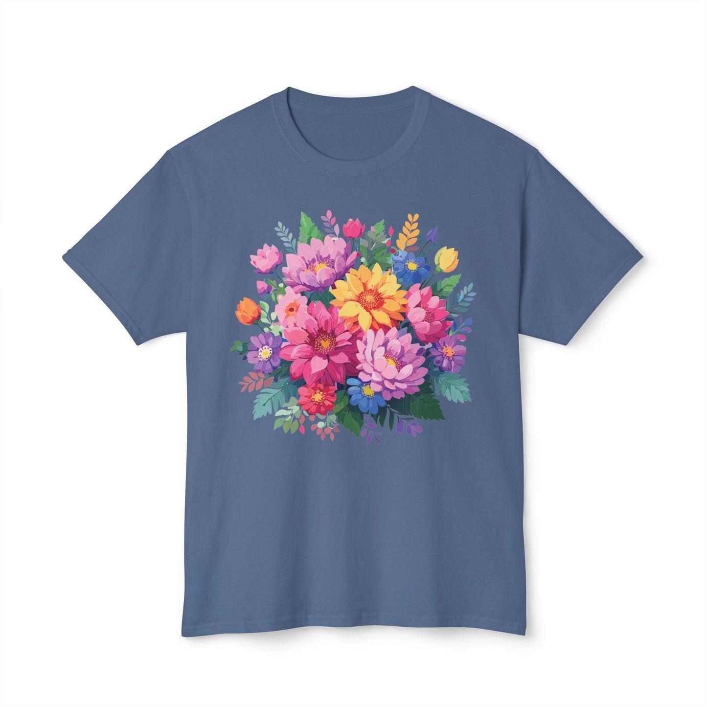 Unisex Floral T Shirt With Full Color Art Print Made In USA 100 Percent Cotton Breathable