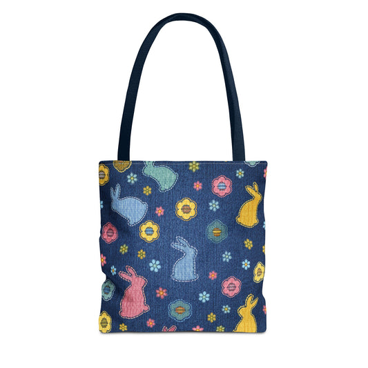 Easter Graphic Design Denim Fabric Imitation Print Unisex Canvas Bag Poly Spun 3 Sizes Tote Bag 204-6