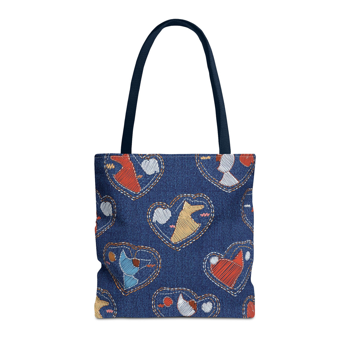 Love Day Graphic Design Denim Fabric Imitation Print Unisex Canvas Bag POLY 3 Sizes Tote Bag 201-12