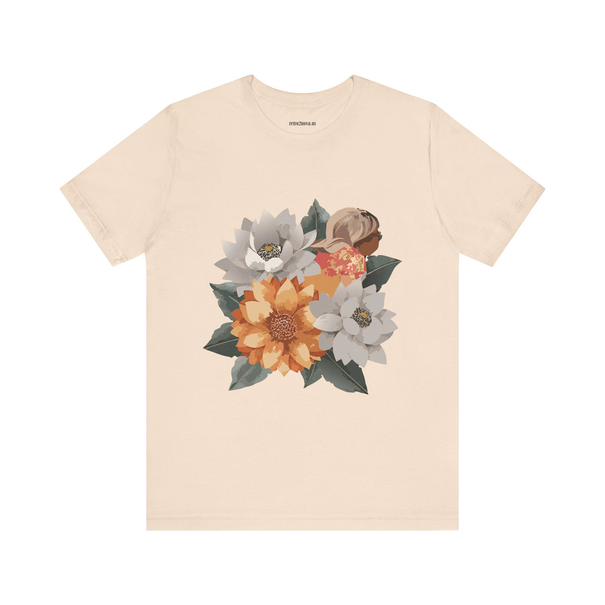 Floral Graphic Unisex Cotton Bella+Canvas Tee with Flowers Design ab102