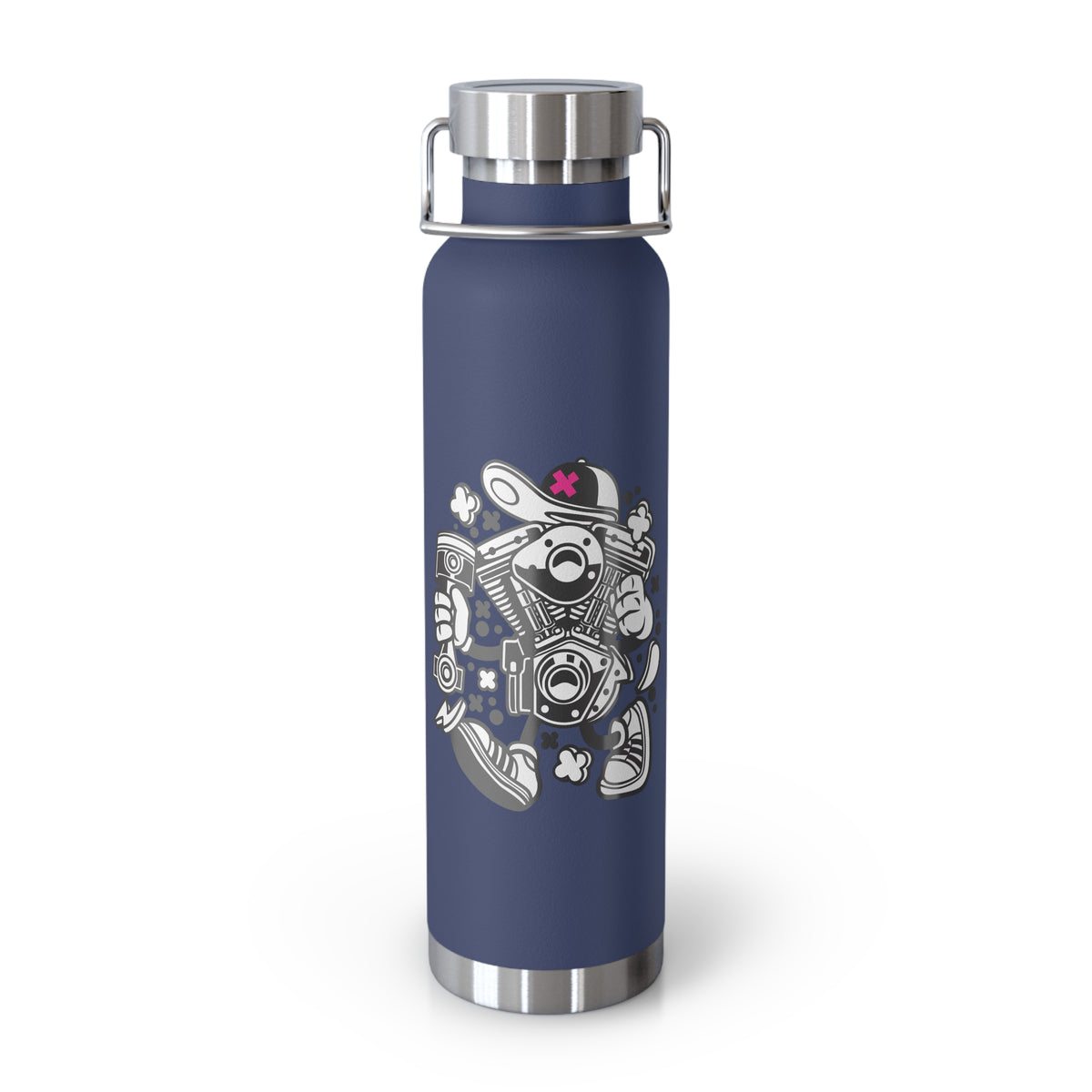 22oz Copper Insulated Water Bottle with Cartoon Design - CV38