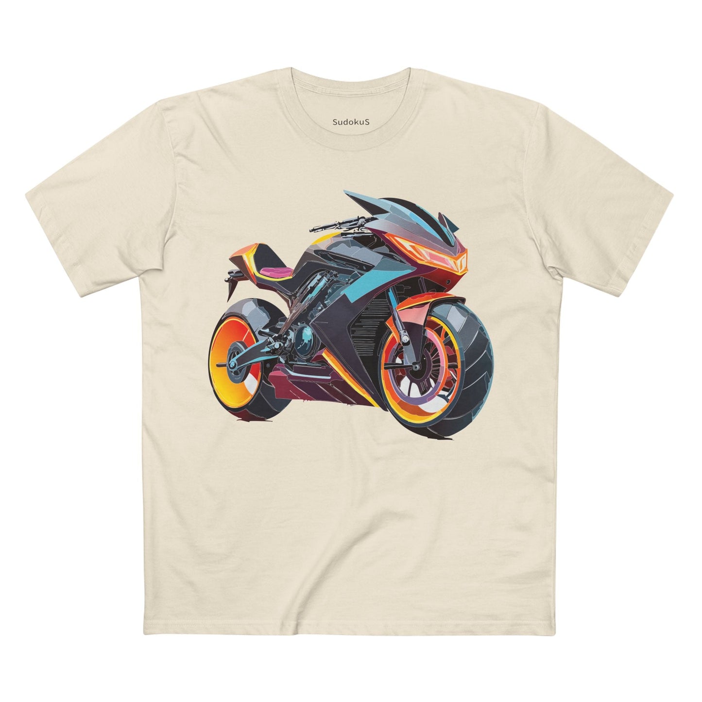 Moto Bike Graphic Unisex 100 Cotton Staple Tee 18