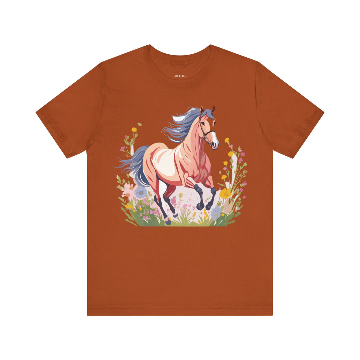 Horse Graphic Unisex Cotton Bella+Canvas Tee with Art Animal Design e29