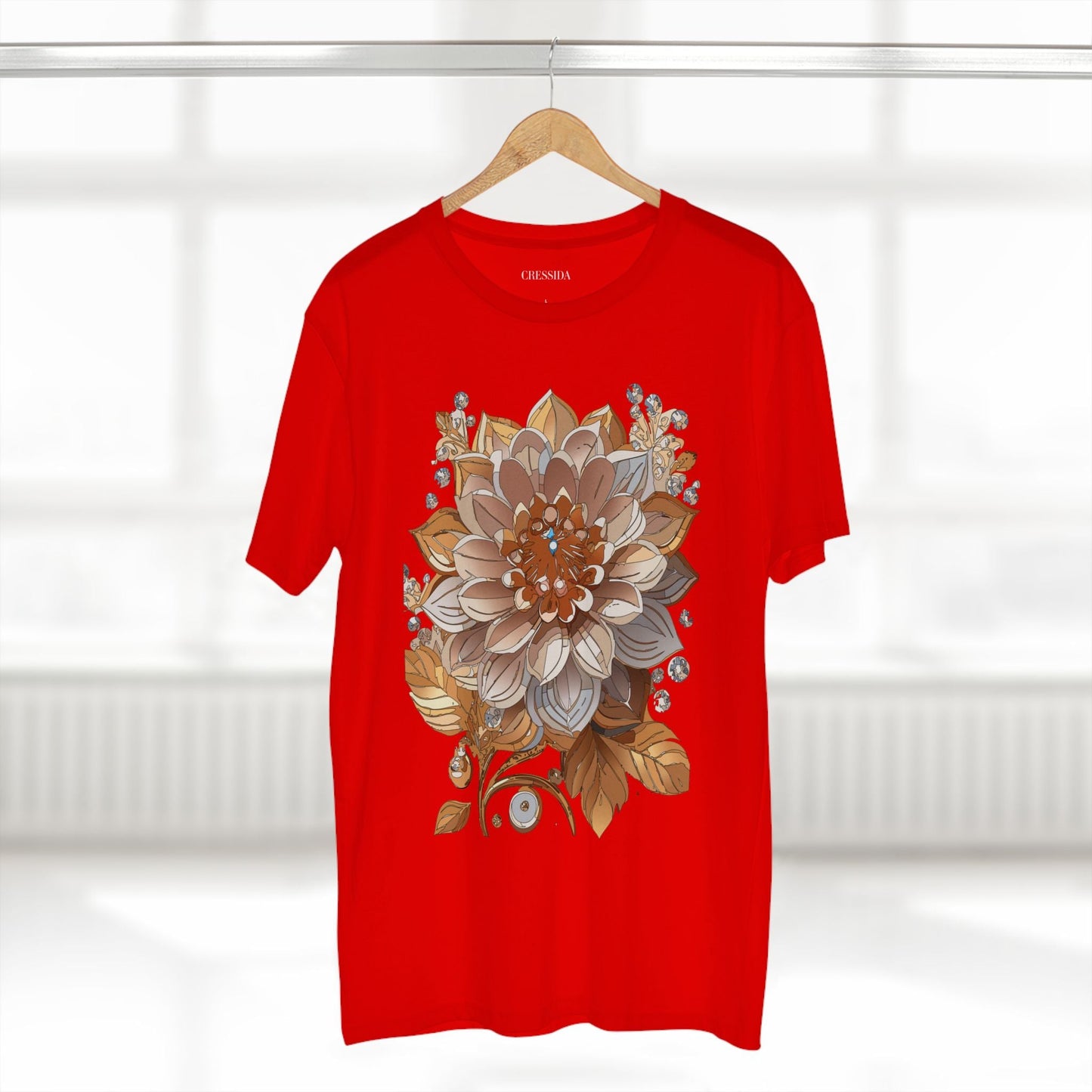 Floral Graphic T-Shirt Unisex 100 Cotton Art Design with Antique Flowers Tee 1