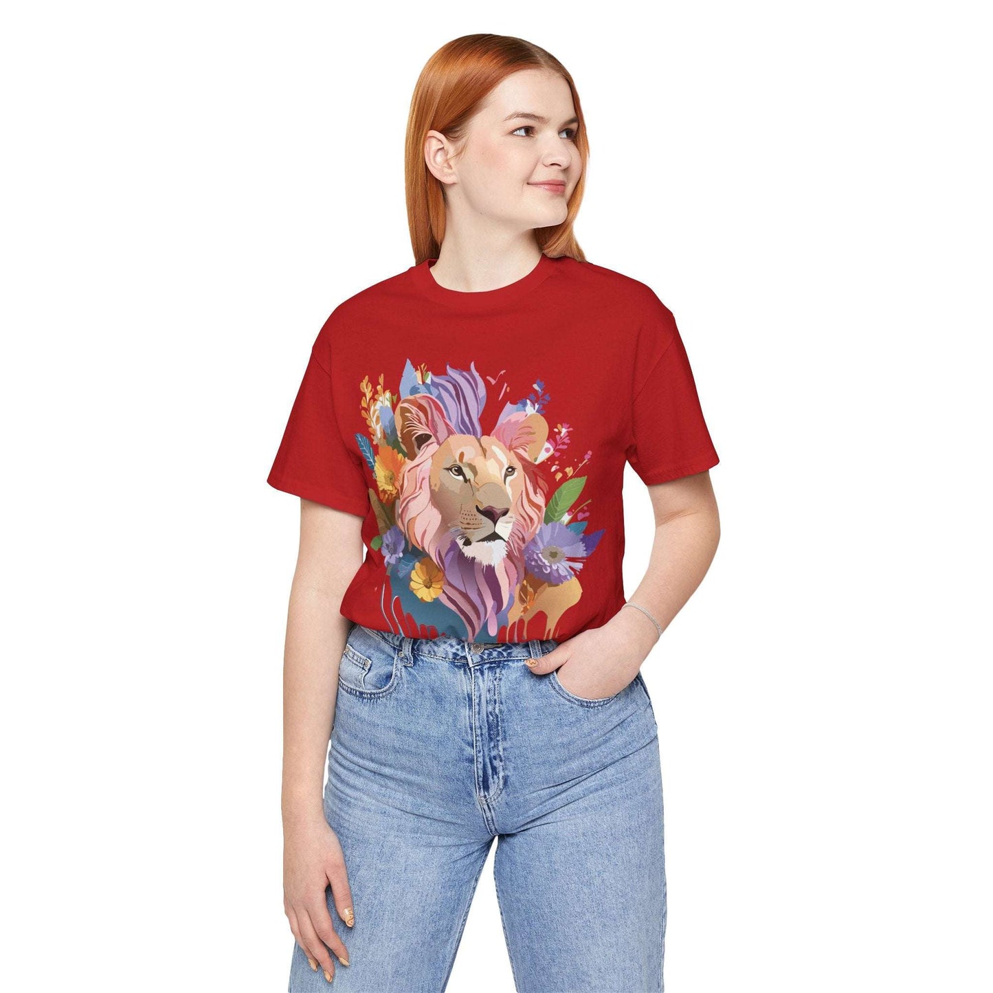 Lion Graphic Tee Unisex Short Sleeve Art Design From Adelpha Premium Vintage Inspired Tee