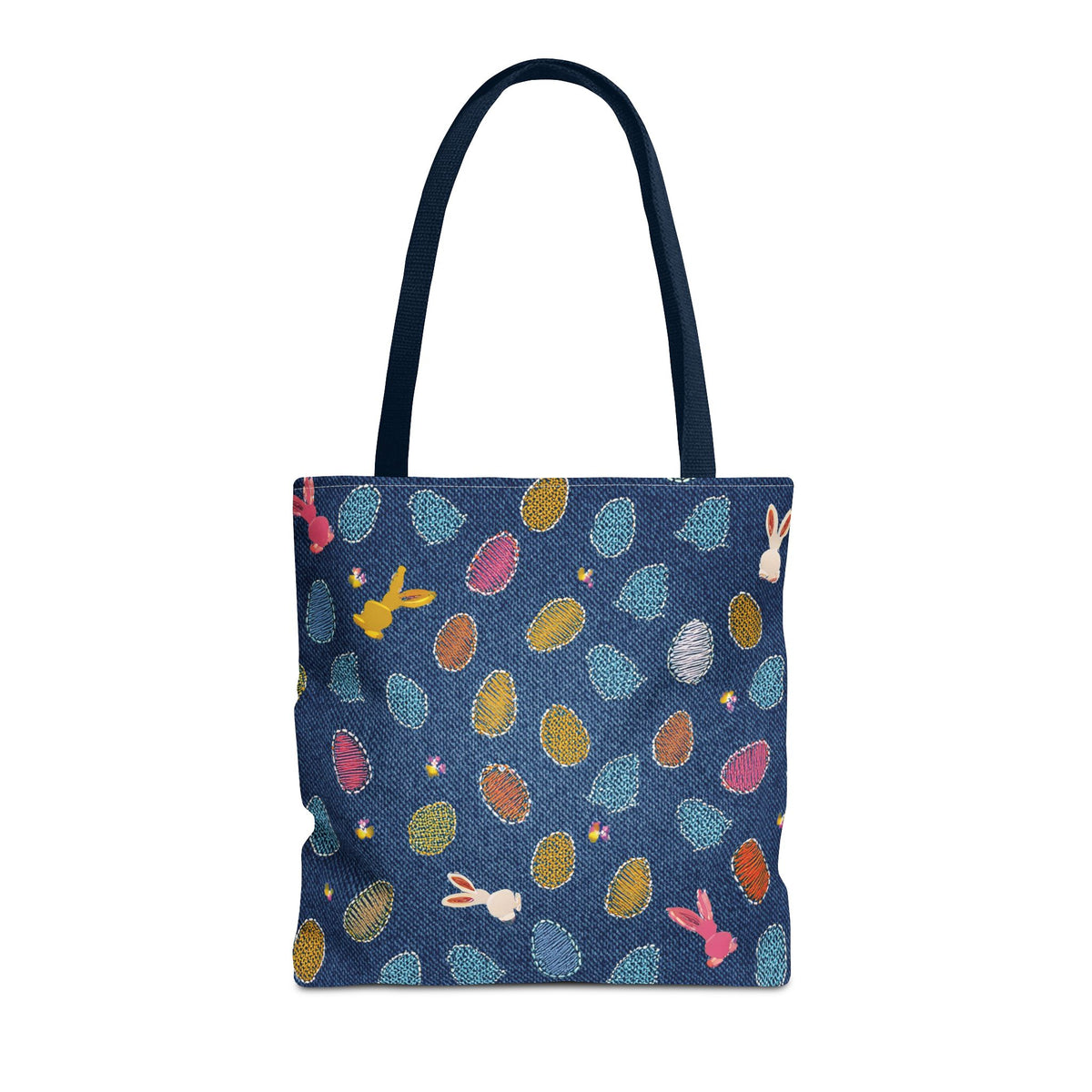 Easter Graphic Design Denim Fabric Imitation Print Unisex Canvas Bag Poly Spun 3 Sizes Tote Bag 204-3