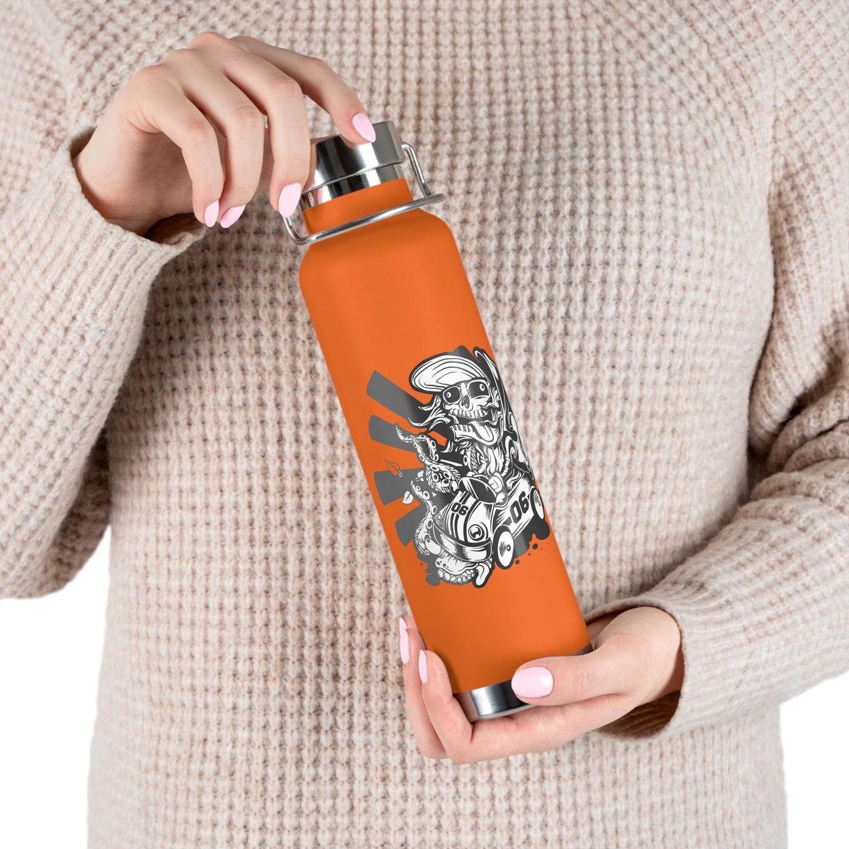 22oz Copper Insulated Water Bottle with Cartoon Design - CV77