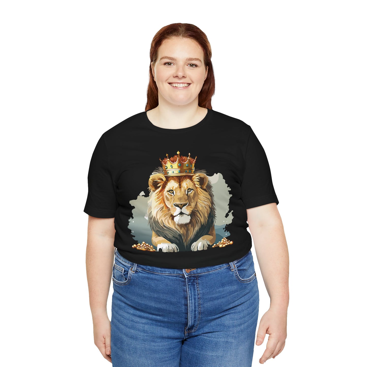 Majestic Lion Crown T-shirt, Animal Shirt, Lion Tee, Unisex Top, Birthday Gift, Shirt with Animal design