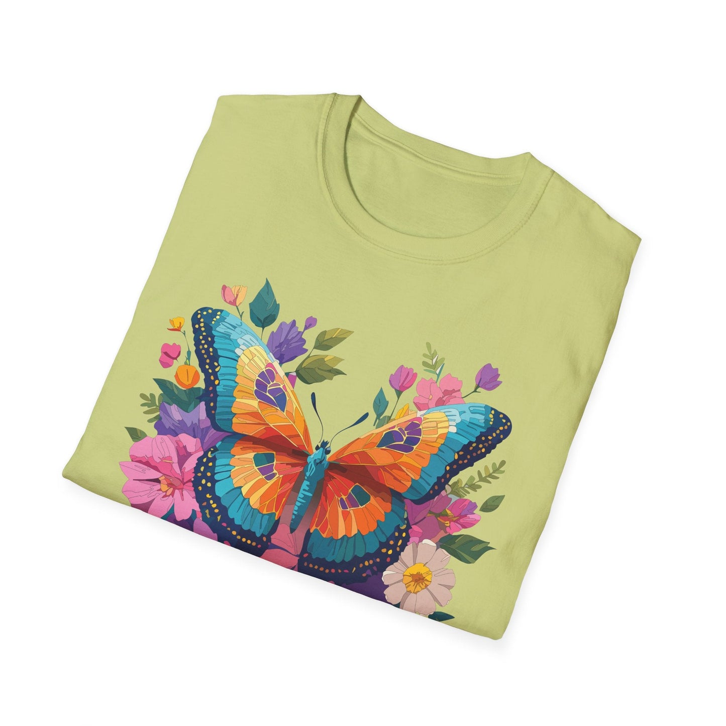 Butterfly Themed Unisex Softstyle T Shirt 100 Cotton Monarch Design Tee Gildan 64000