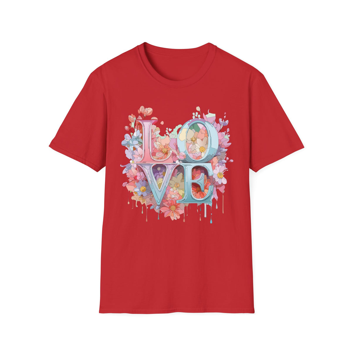 Floral LOVE Typography T-Shirt | Flower Letters Tee