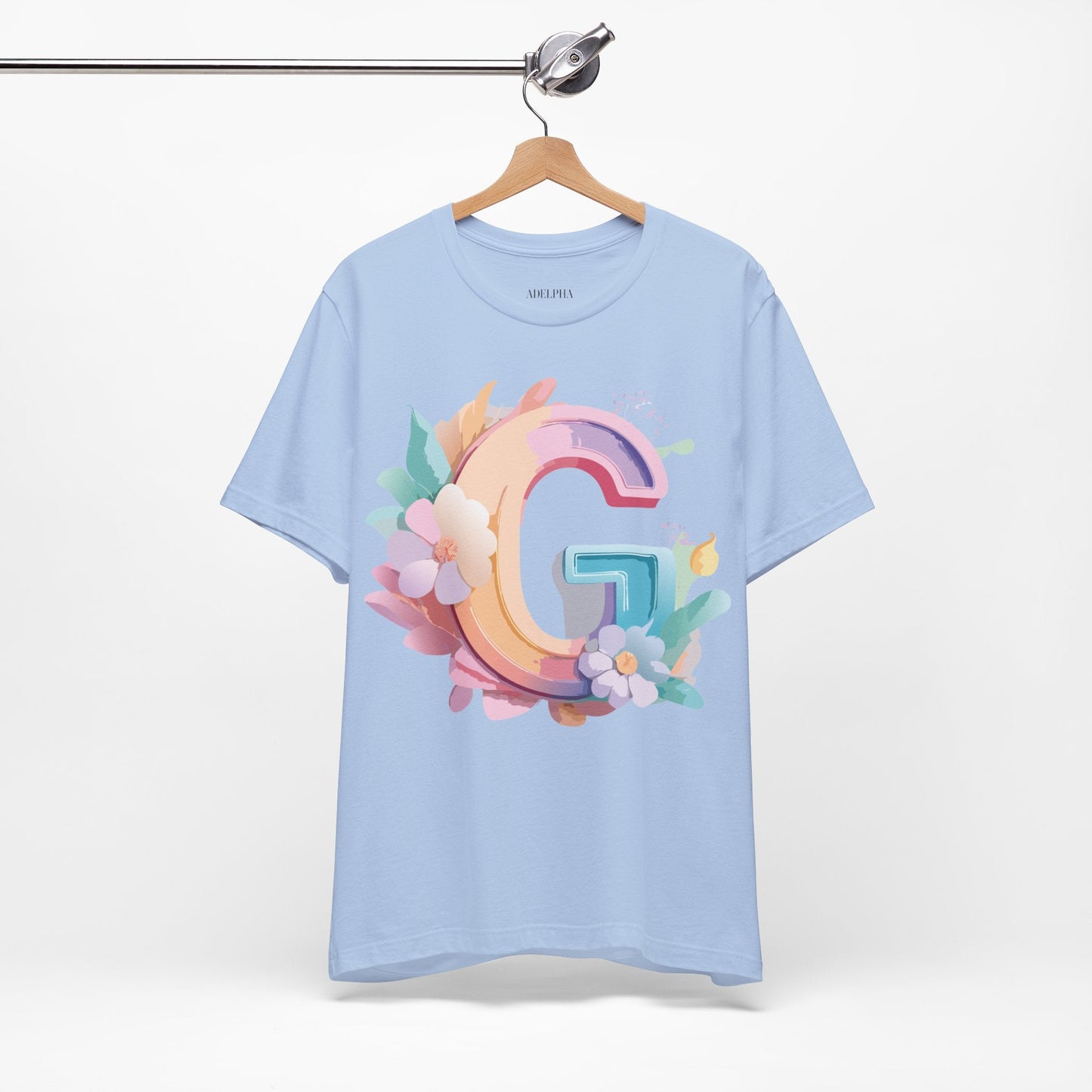 Letter G Shirt Unisex Graphic Tee With Vintage Inspired Artwork Adelpha Premium Tee