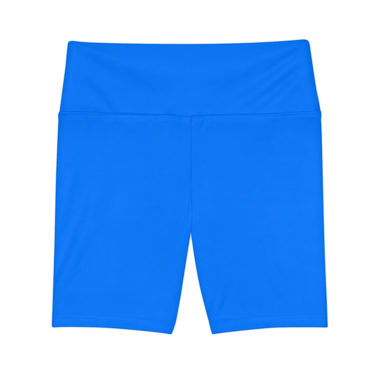 Azure Blue Women's Workout Shorts — Solid High-Waist Biker Shorts for Exercise & Everyday Wear