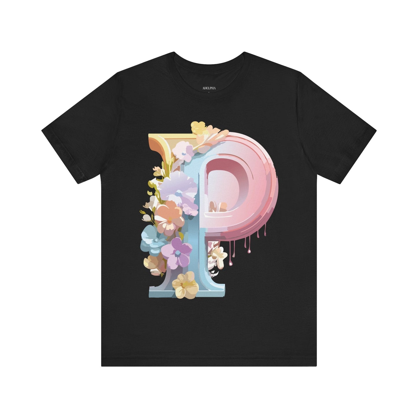 Letter P Shirt Graphic Tee Unisex Jersey Short Sleeve Adelpha Vintage Inspired Artwork