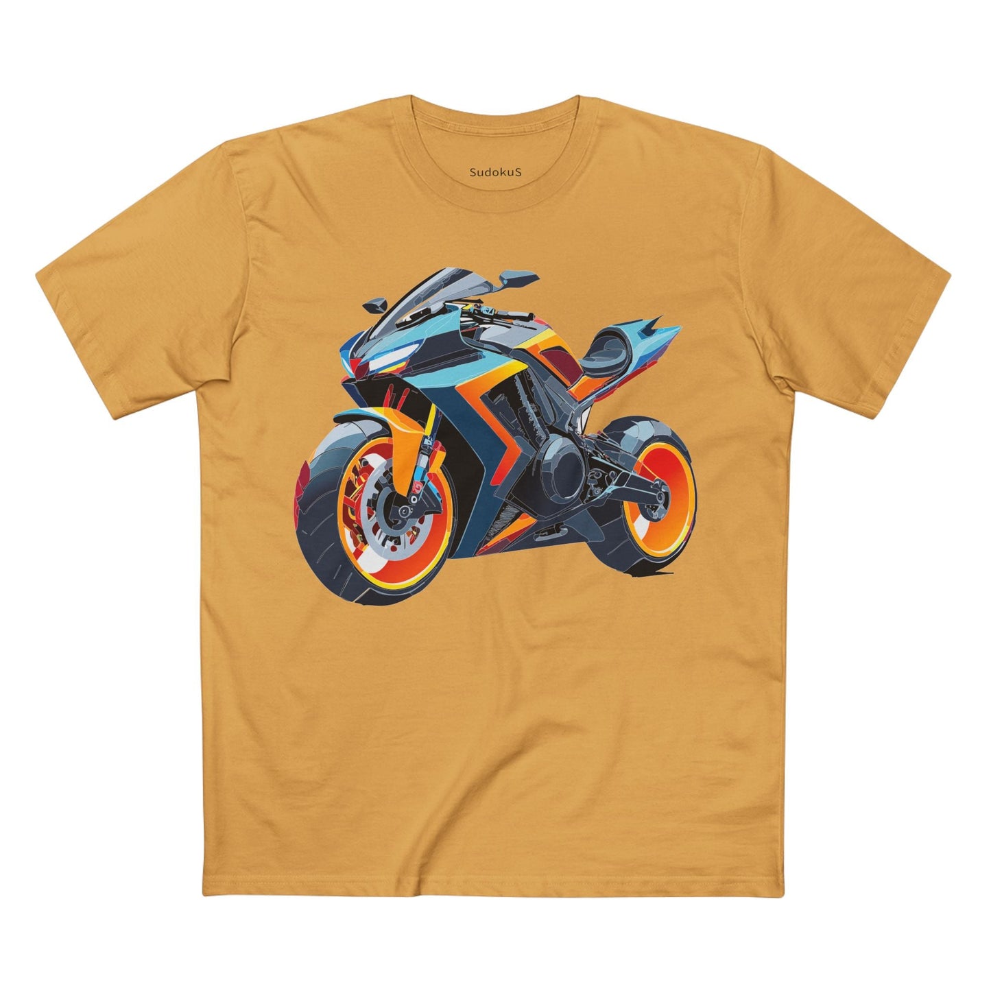 Moto Bike Graphic Unisex 100 Cotton Staple Tee 26