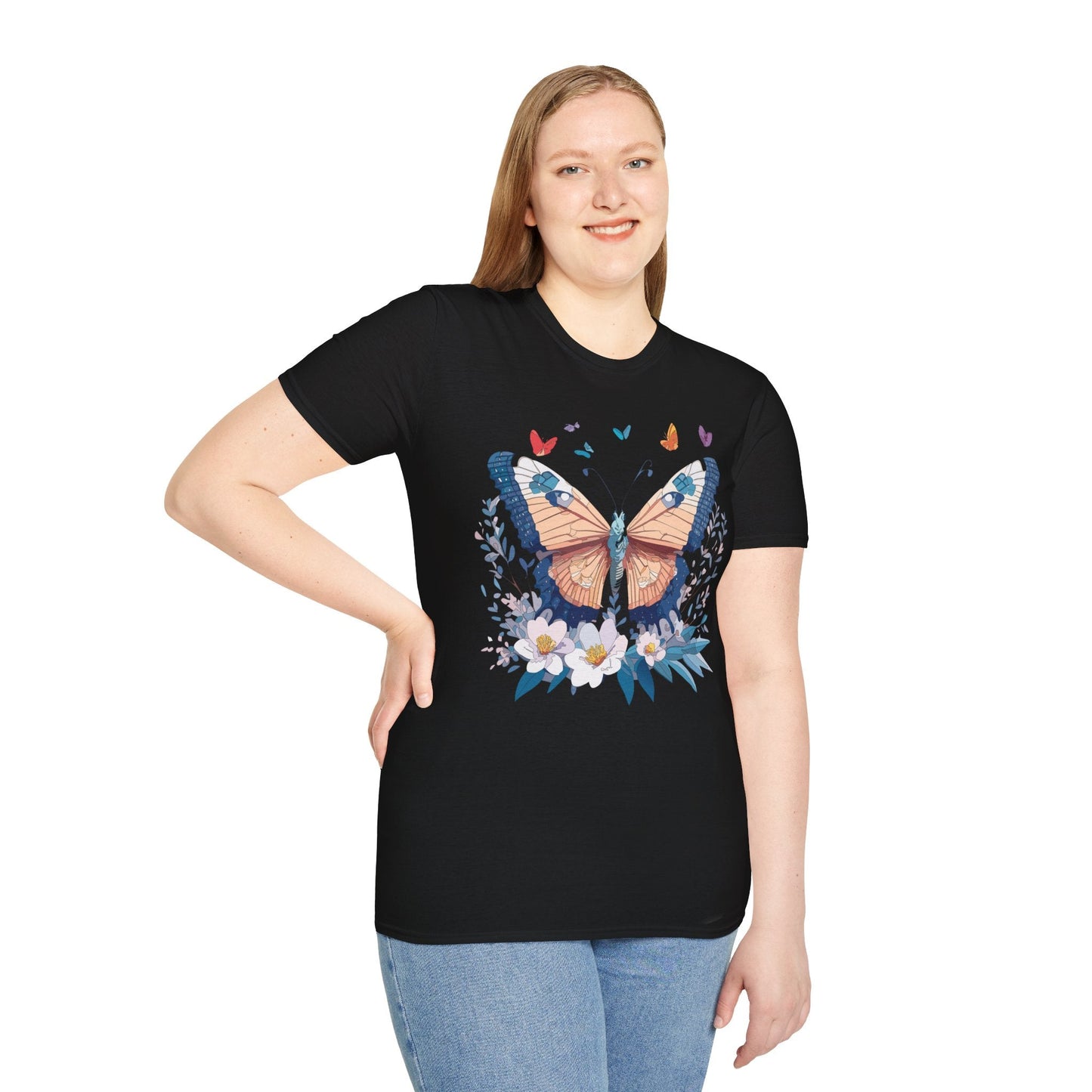 Unisex Butterfly Shirt Monarch Design Gildan Softstyle 64000 Short Sleeve Tee For Men And Women