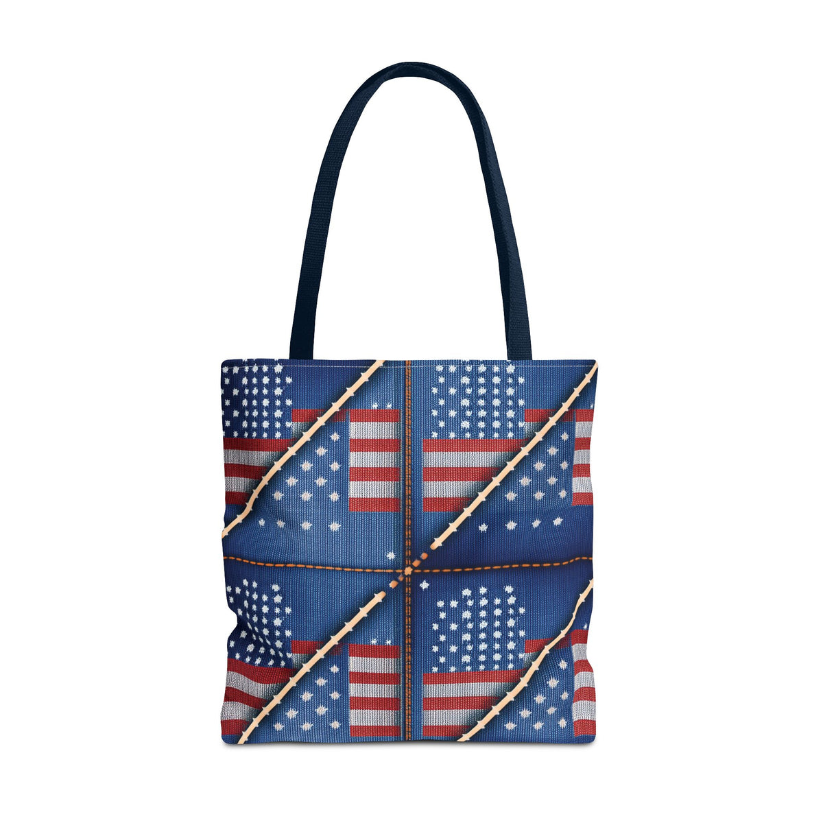4th of July Graphic Denim Fabric Imitation Print Unisex Canvas Bag Poly Spun 3 Sizes Tote Bag 200-19