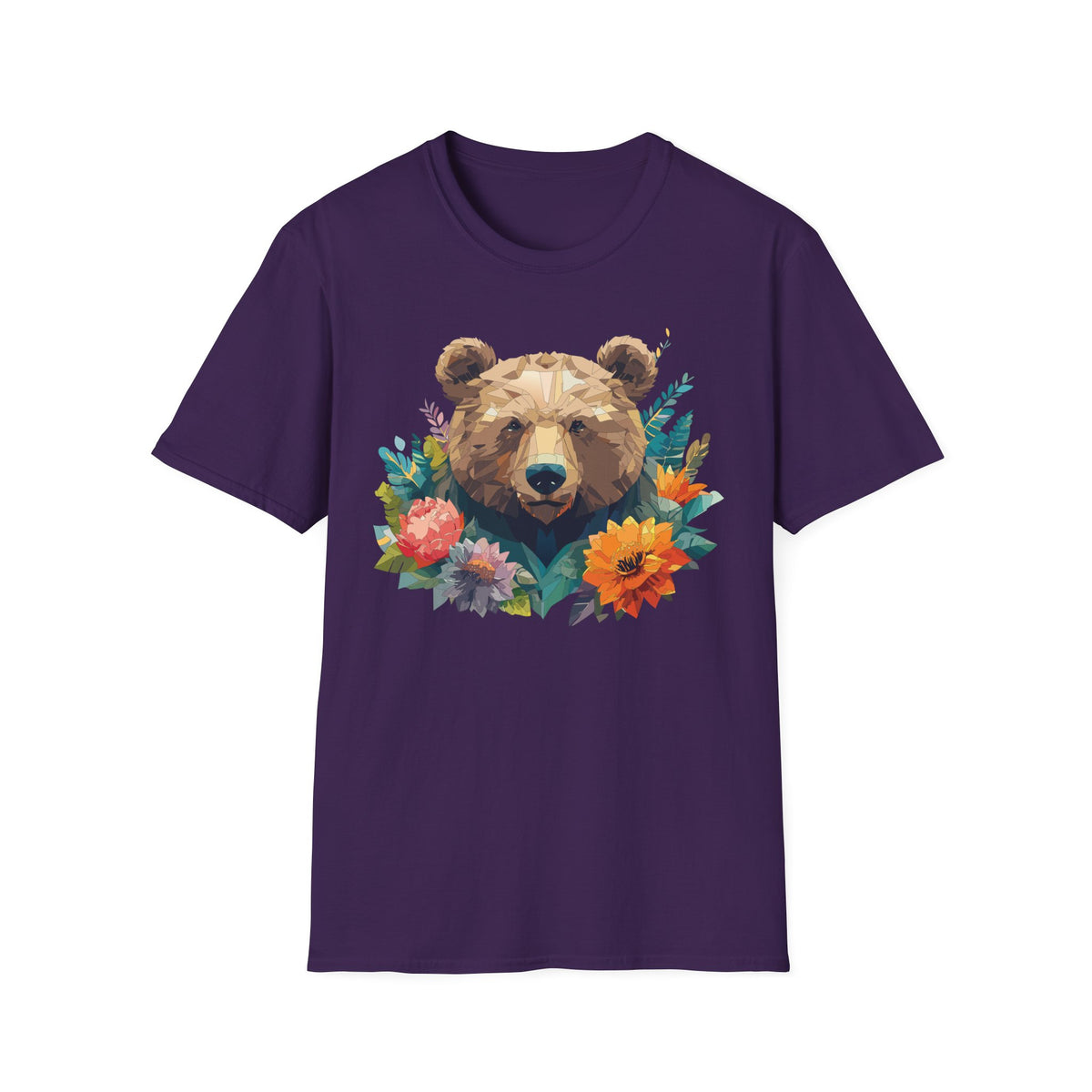 Geometric Bear Floral Shirt | T-Shirt