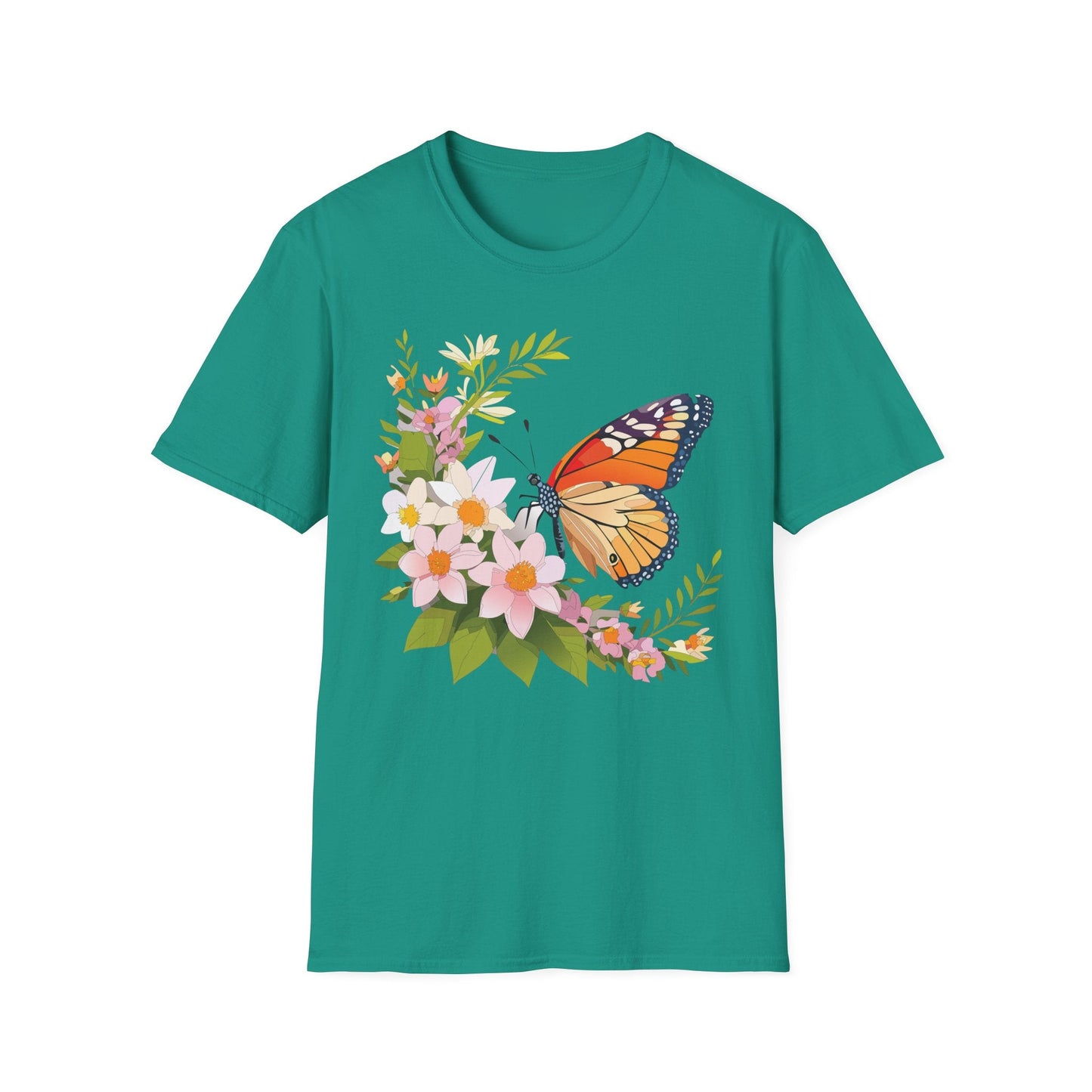 Monarch Butterfly T Shirt Unisex Softstyle Gildan 64000 100 Percent Cotton Tee Breathable