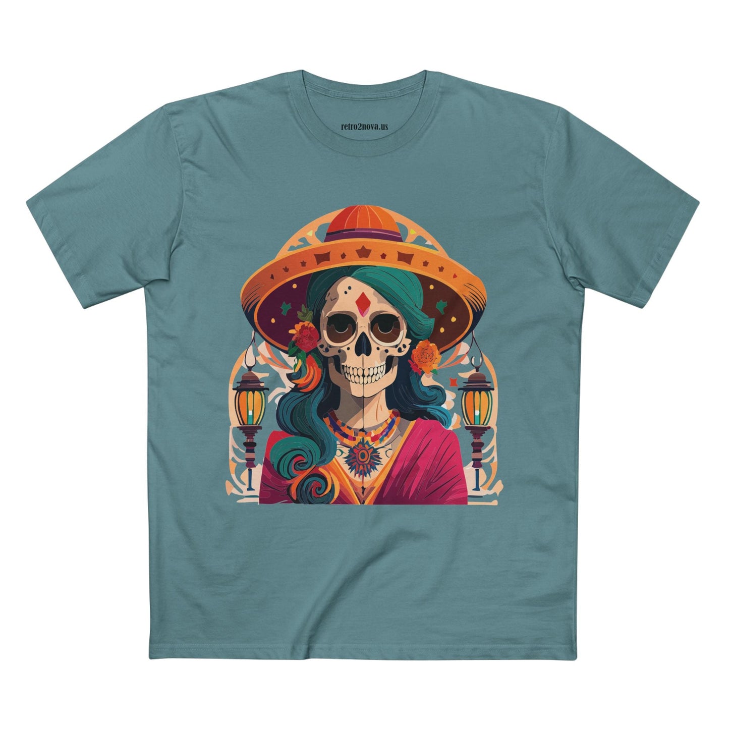 Skull Shirt Skeleton Shirt Unisex Premium Cotton Tee With Original Art Design By Retro2Nova