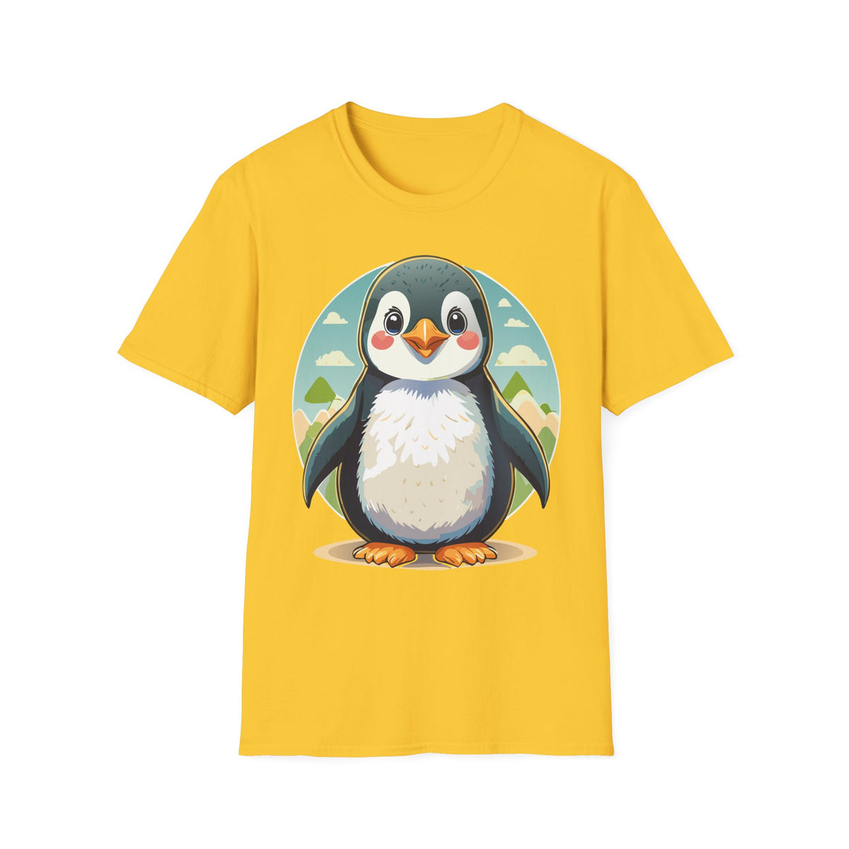Cute Cartoon Penguin T-Shirt | Cute Penguin Illustration Tee, Winter Animal Shirt