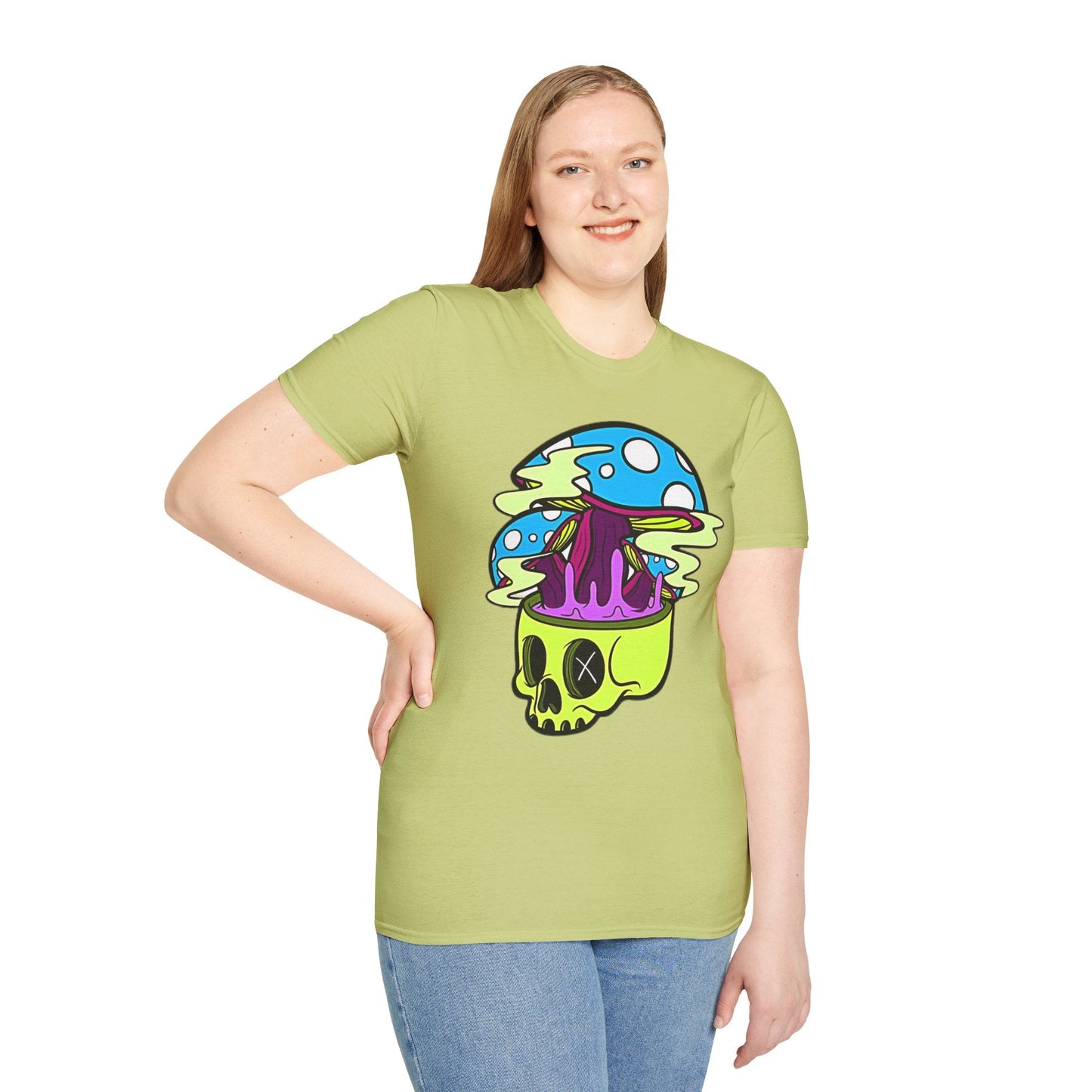 Skull Tee Shirt Unisex Skeleton Shirt With Art Design Gildan Softstyle Cotton Tee