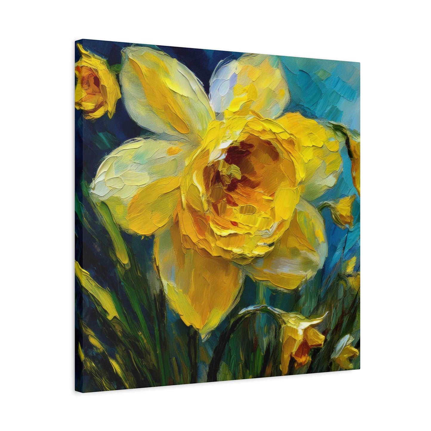 Narcissus Print Canvas, Floral Oil Paint Print 20x20, 24x24, 30x30, 32x32, 36x36 Art Design Pine-Wood Inner Frame MC-179