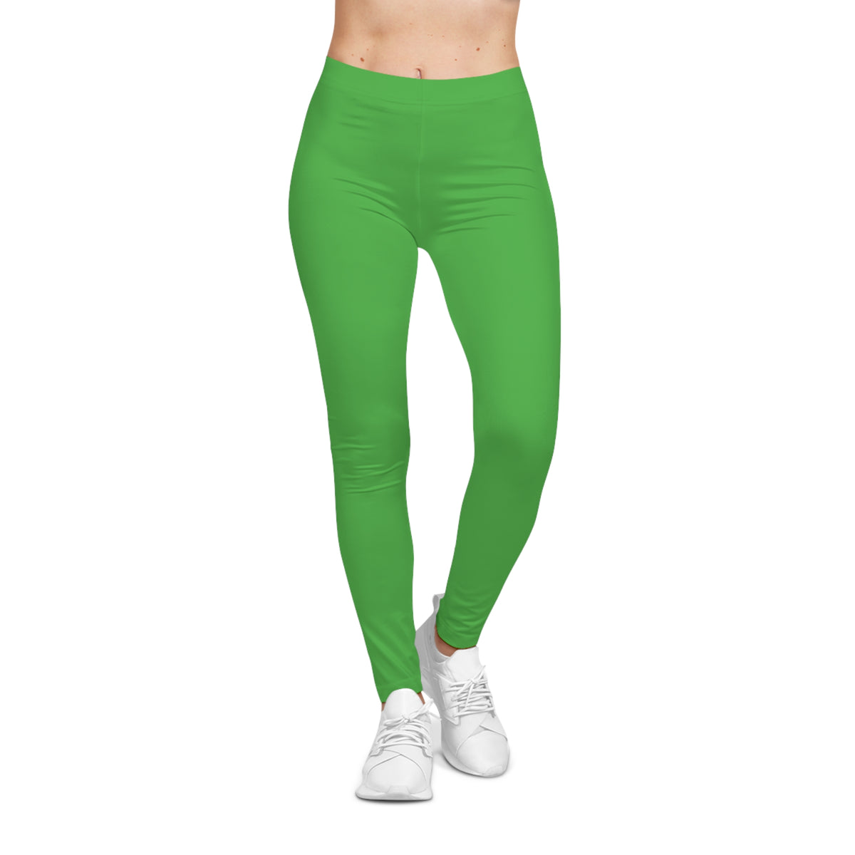 Kelly Green Color Women's Poly-Span Casual Leggings XS-2XL