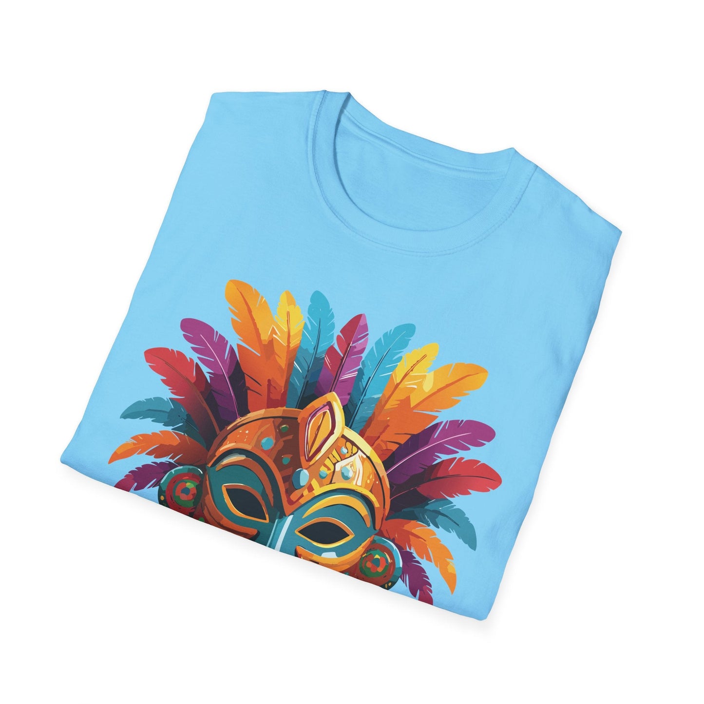 Unisex Gildan Mask T Shirt Softstyle 64000 With Art Design Lightweight Cotton Tee