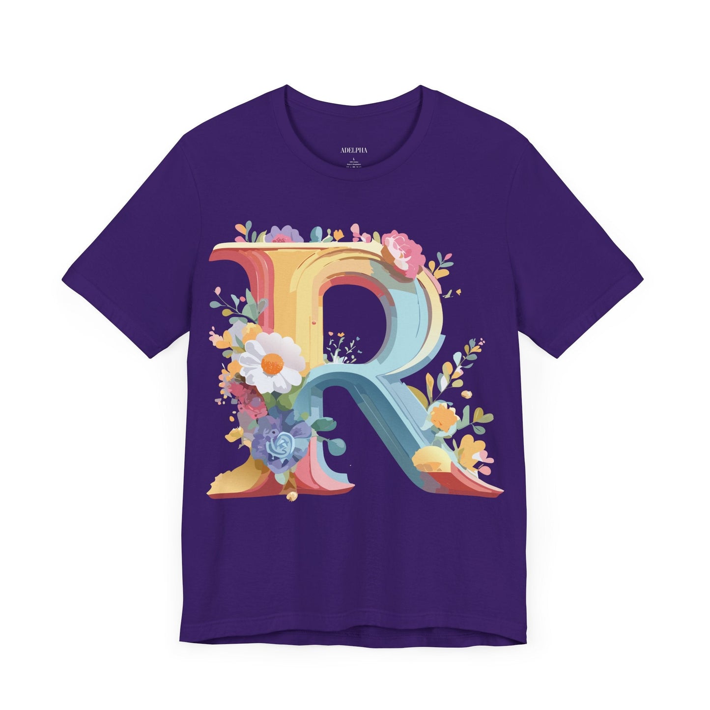 Letter R Shirt Unisex Jersey Short Sleeve Graphic Tee Vintage Inspired Art Design Adelpha