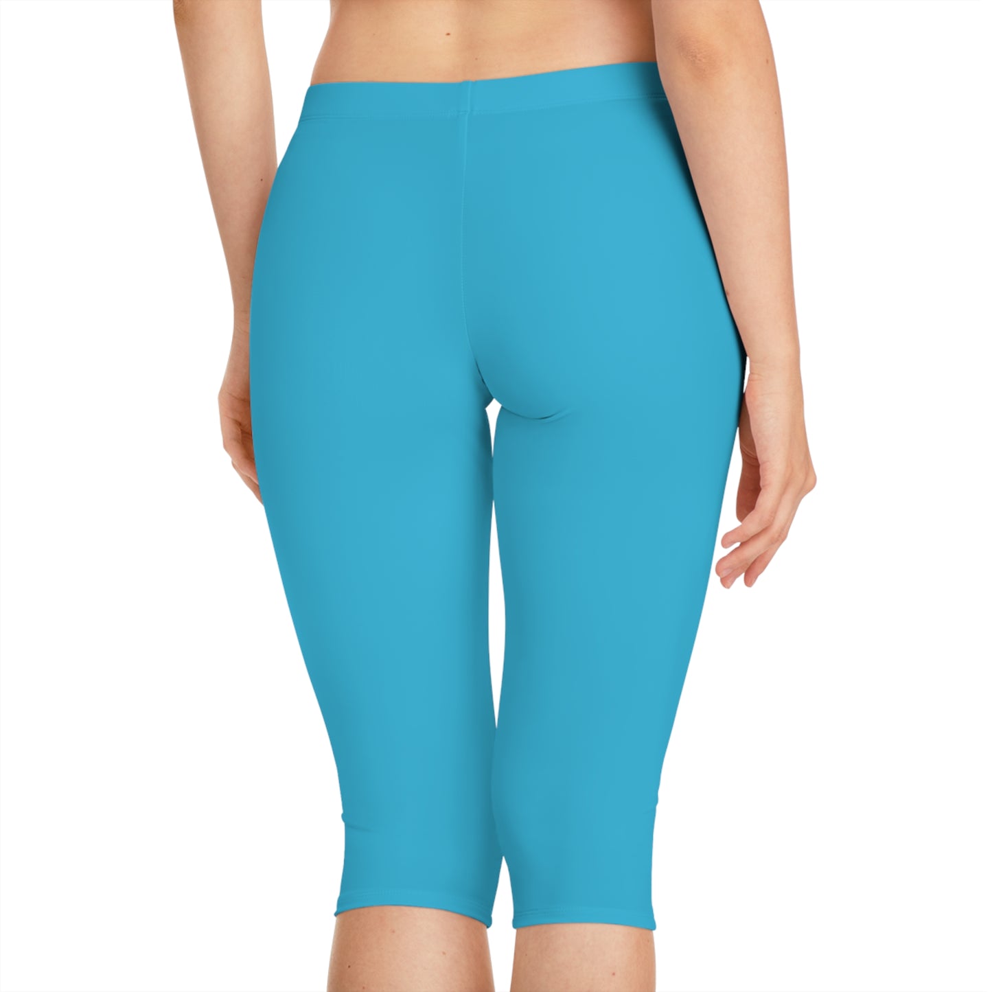 Blue Color Capri Leggings, Blue Capri Leggings 15