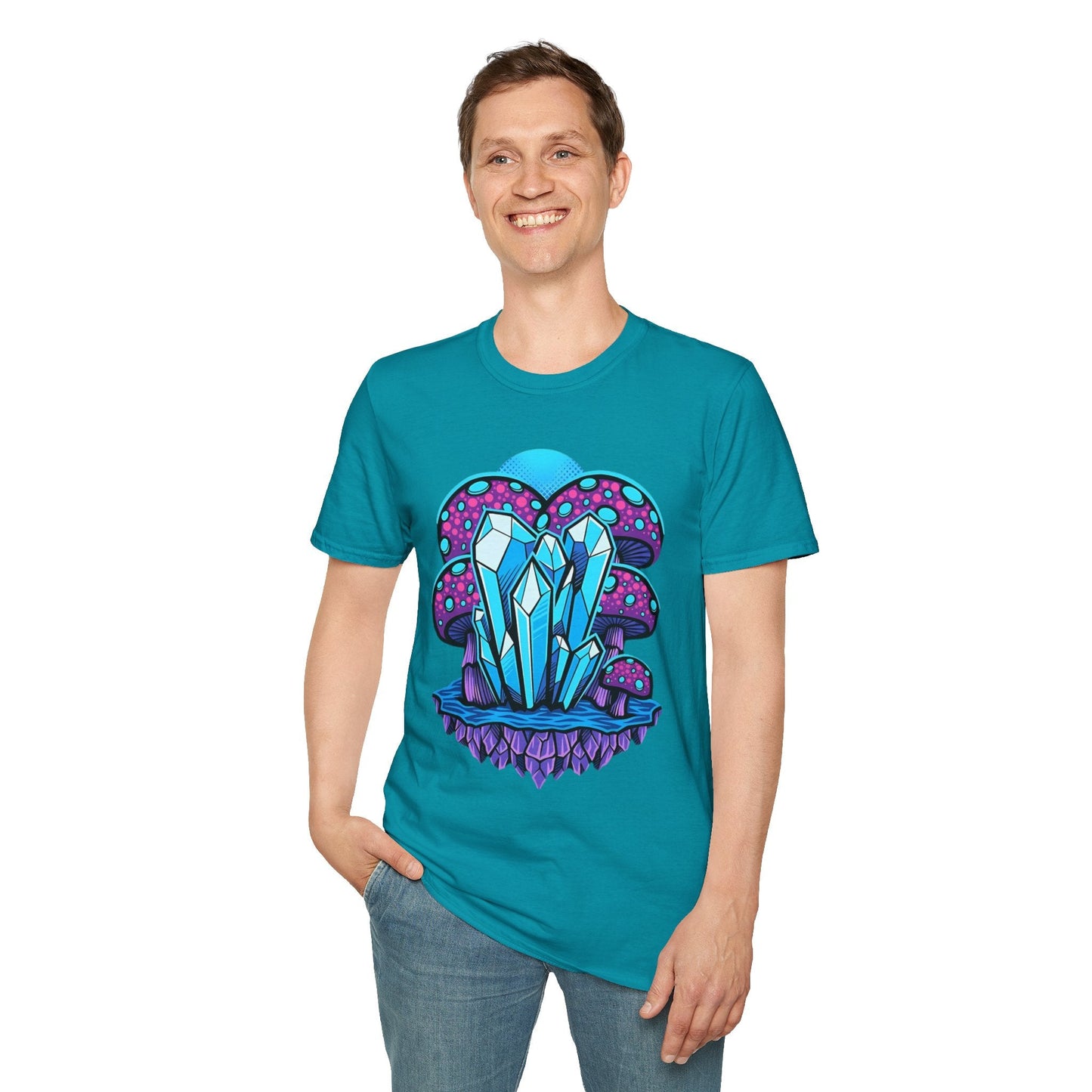 Mashroom Tee Shirt Softstyle Gildan 64000 100 Percent Ring Spun Cotton Breathable Funny Fungus