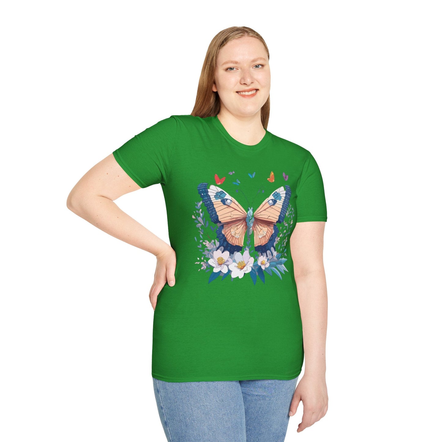 Unisex Butterfly Shirt Monarch Design Gildan Softstyle 64000 Short Sleeve Tee For Men And Women