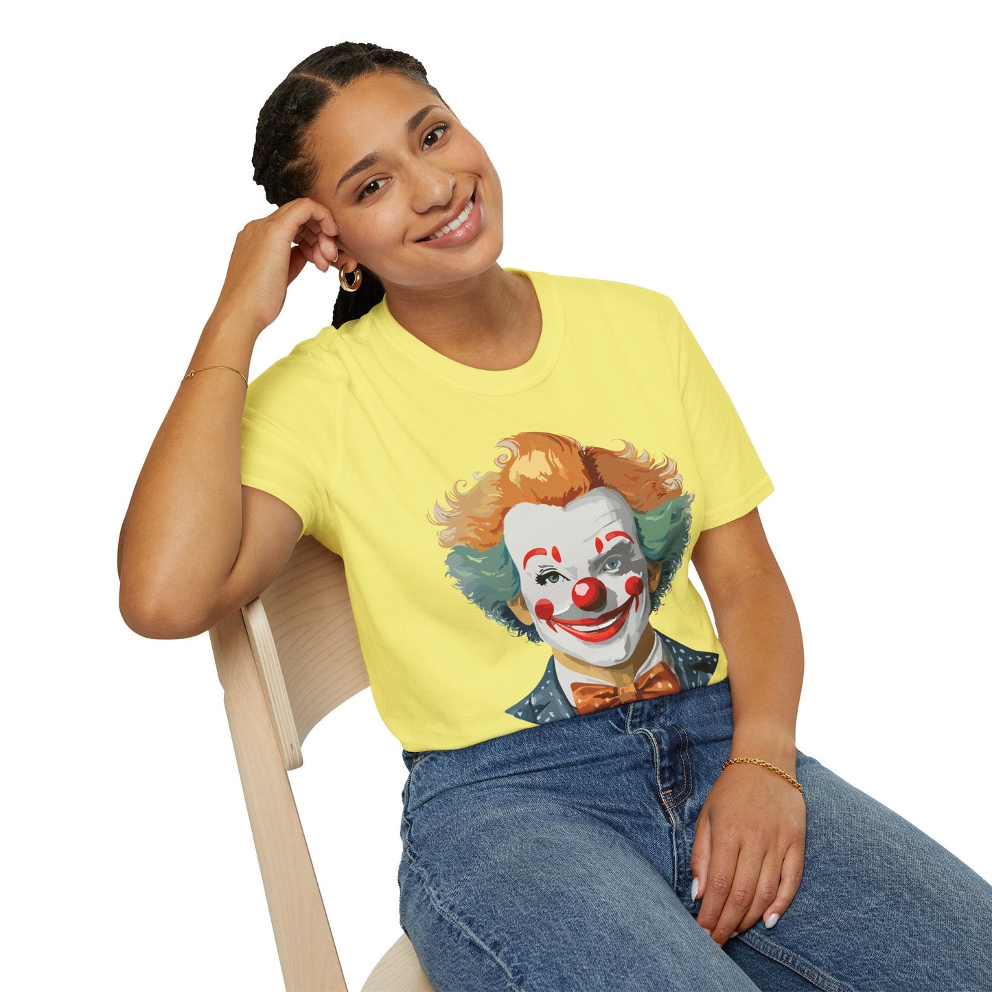 Unisex Short Sleeve Softstyle Clown T Shirt With Funny Man Circus Theme Tee Gildan 64000