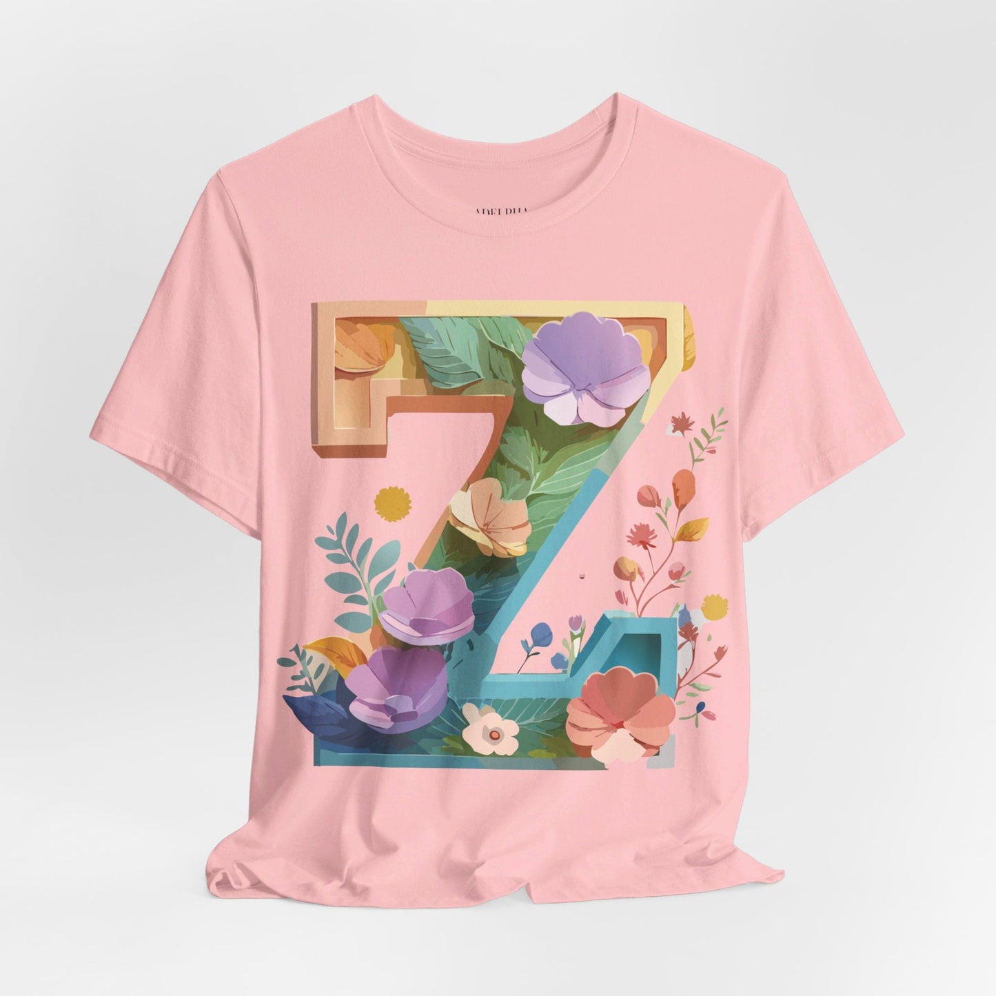 Unisex Letter Z Graphic Tee  Vintage Inspired Art Short Sleeve