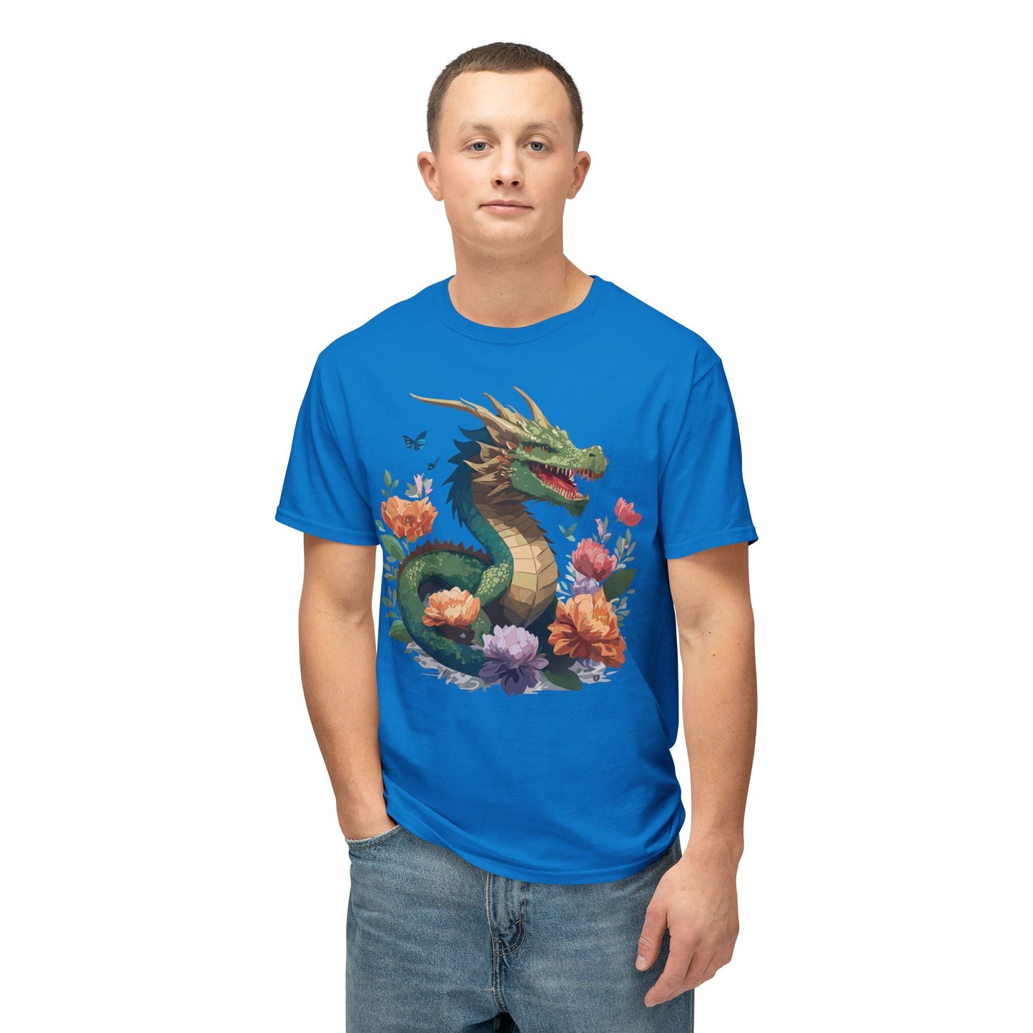 Dragon T Shirt With Art Print HD Cotton Unisex Tee Vintage Dragon Design