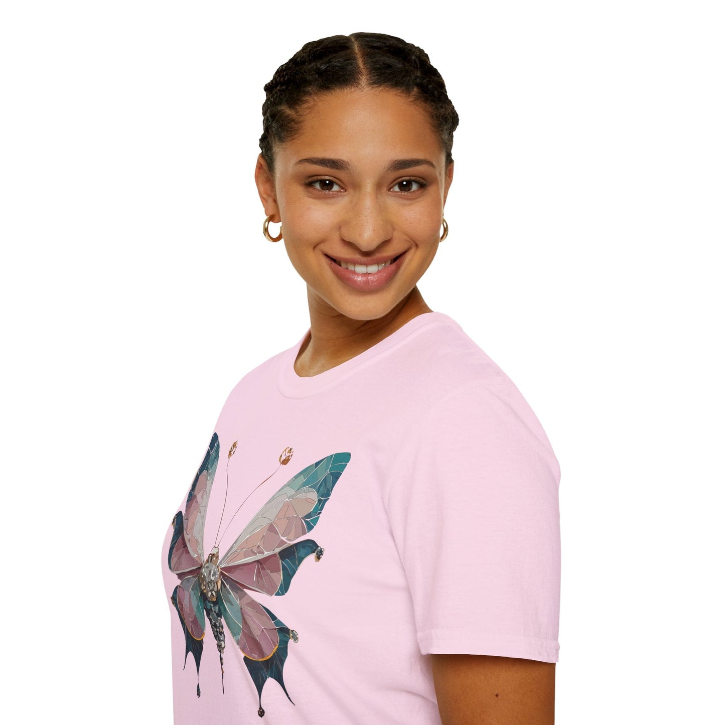 Butterfly Shirt Unisex T Shirt Monarch Print Gildan Softstyle 64000 100 Percent Ring Spun Cotton