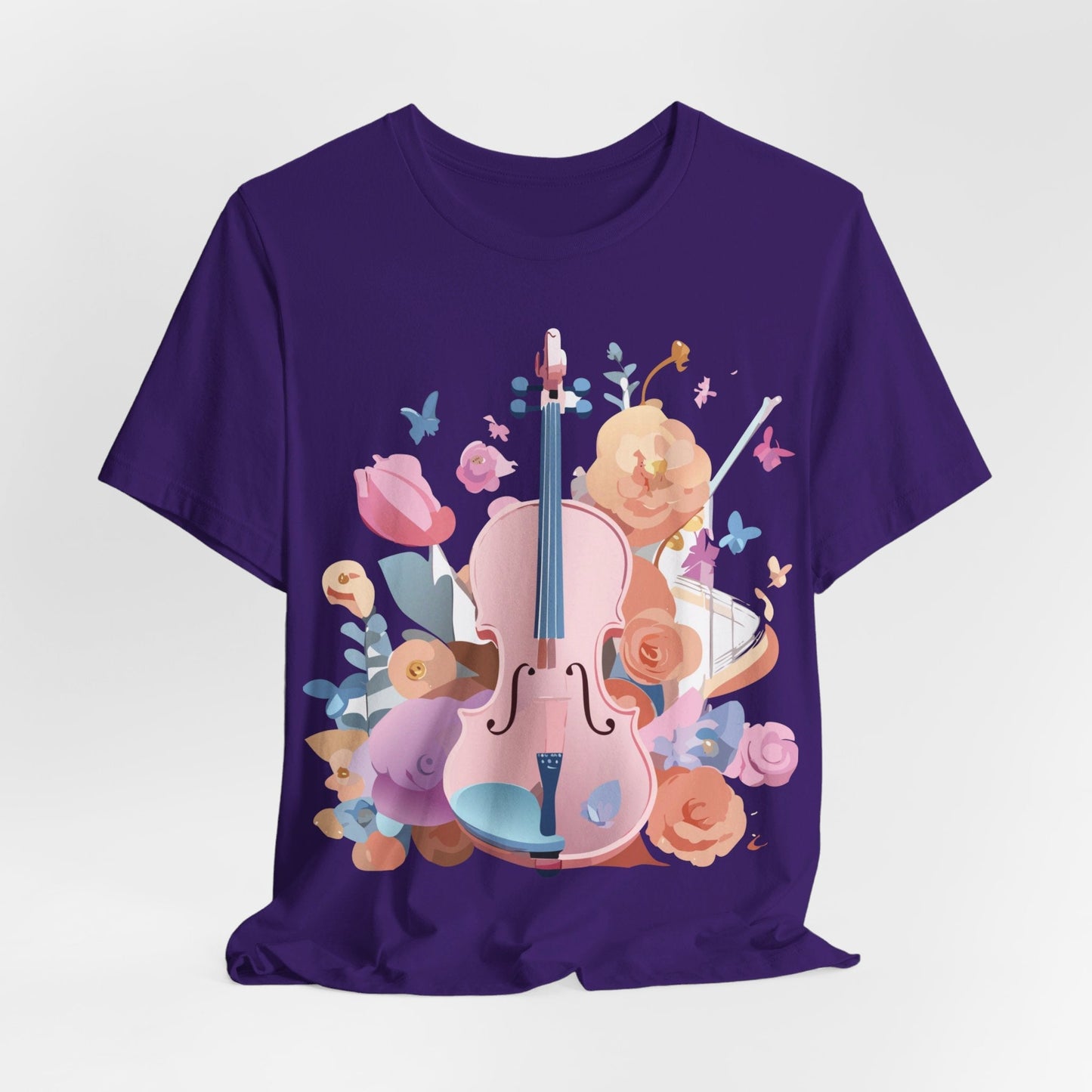 Music Graphic Unisex 100 Cotton Vintage Art with Musical Elements Tee 9